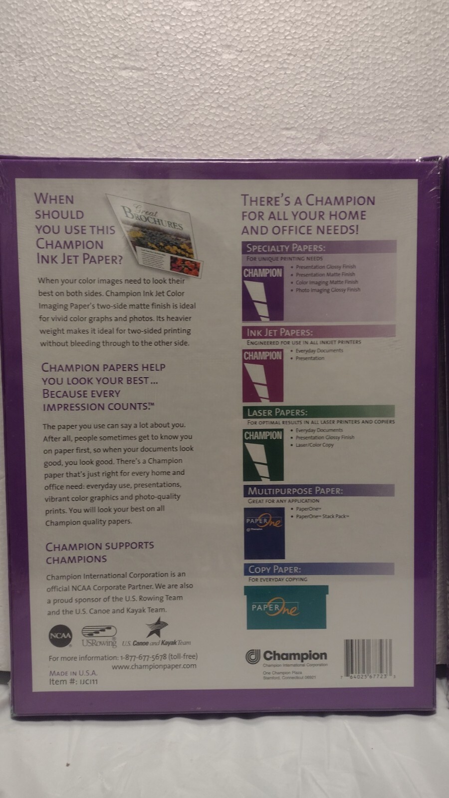 Lot (2) Champion Ink Jet Paper 100 Sheets 8.5×11 Letter Matte Finish 35 lb