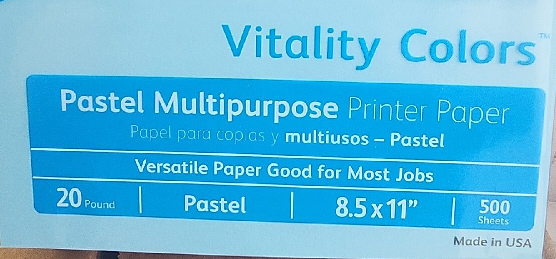 Xerox Multipurpose Pastel Paper, 20-lb, Letter, Blue Color, 5000 Sheets 3R05856