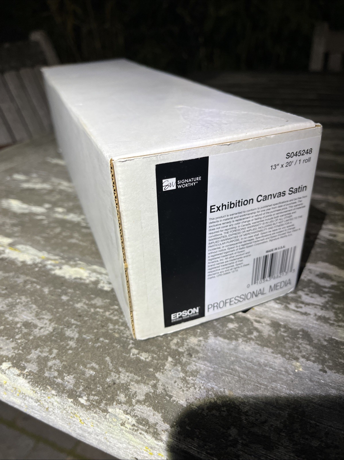 Epson Exhibition Canvas Satin S045248 13″ x 20′ Roll Archival Inkjet Paper Roll