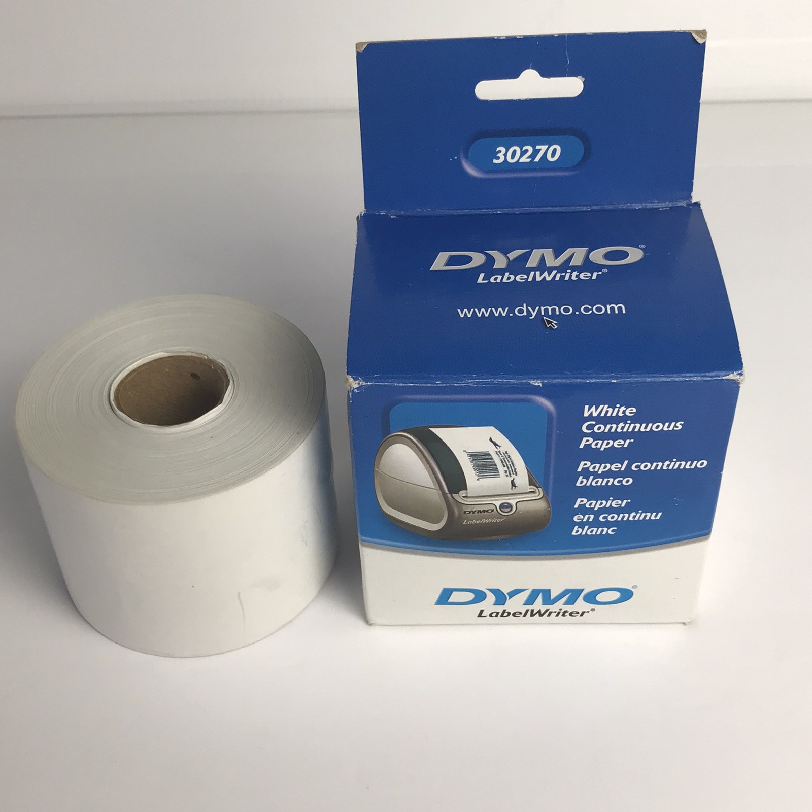 Two Rolls DYMO LabelWriter Continuous-Roll Receipt Paper 2-1/4 x 300 White 30270