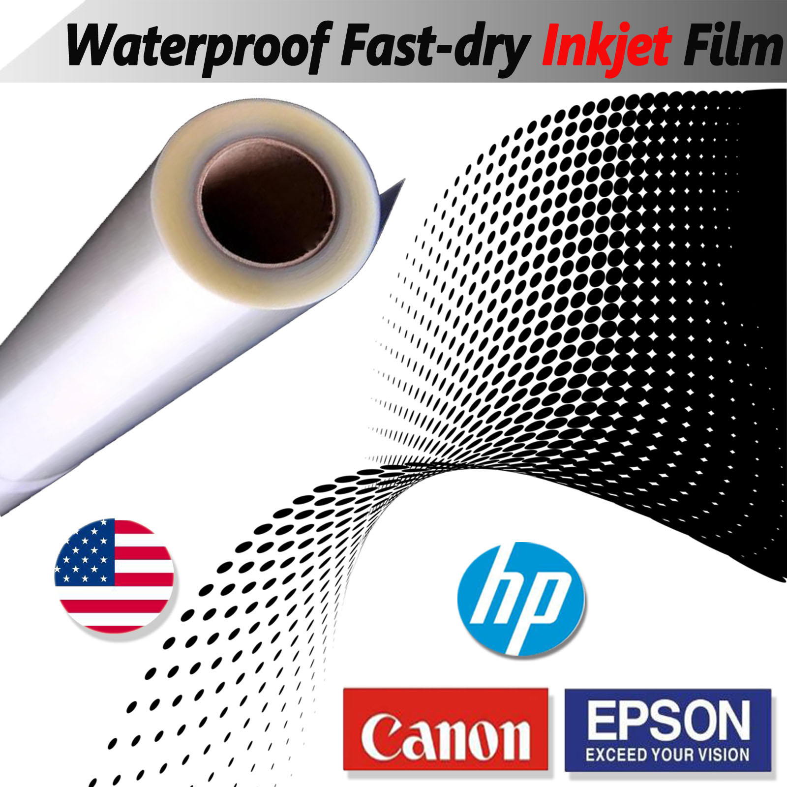 44″x100ft Waterproof Inkjet Instant Dry Screen Printing Transparency Film