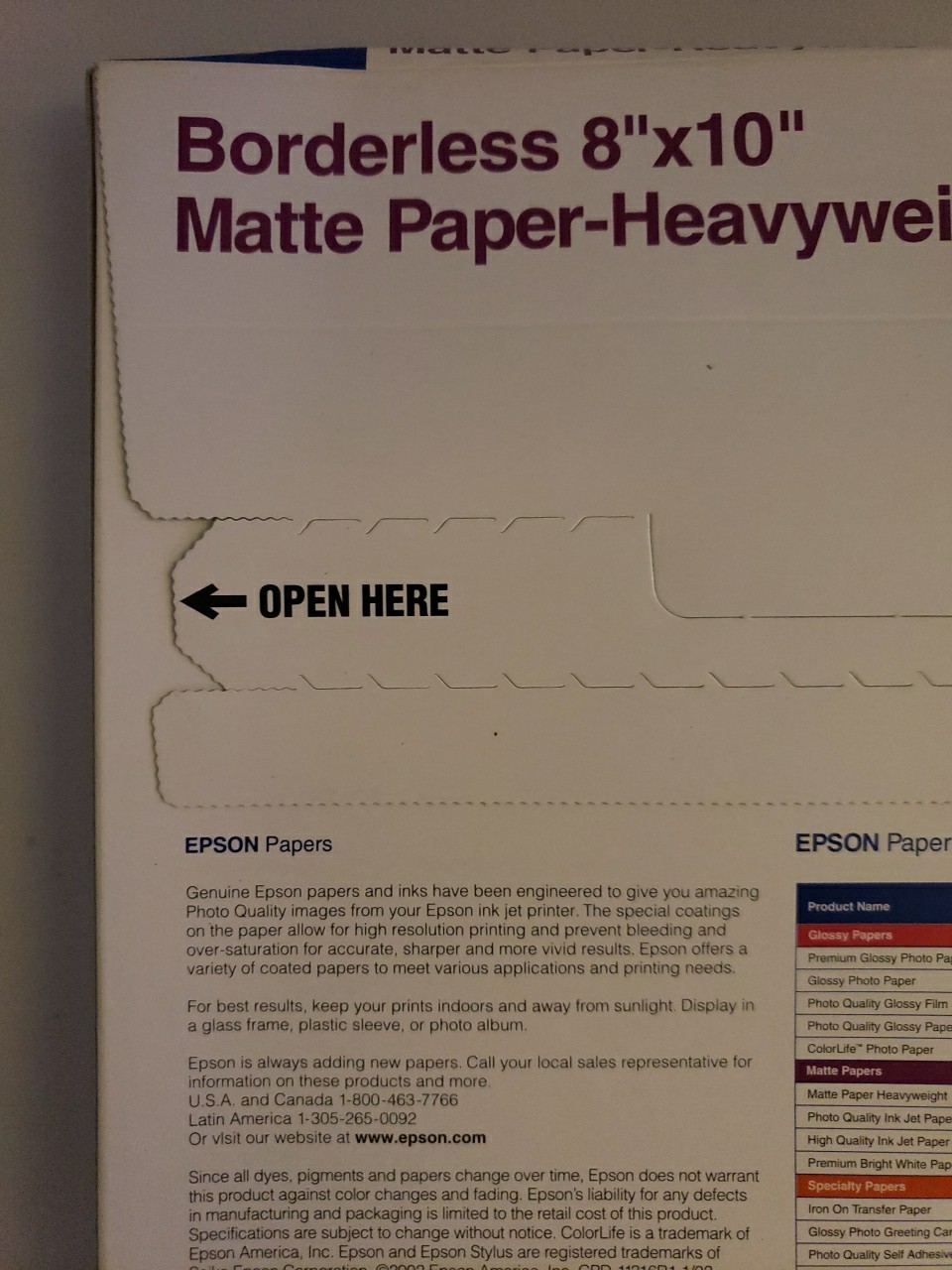 Lot Of 2 Epson Matte Paper (2) Packs 50 Sheets 8.5″ x 11″ New Sealed Ships Fast
