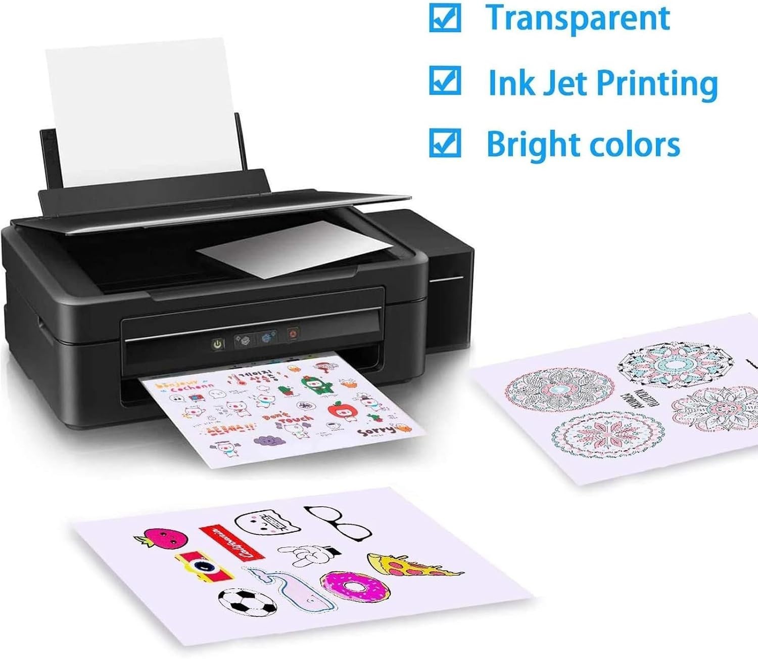 Printable Transparent Sticker Paper, Premium Clear Sticker Paper 8.5″ x 11″