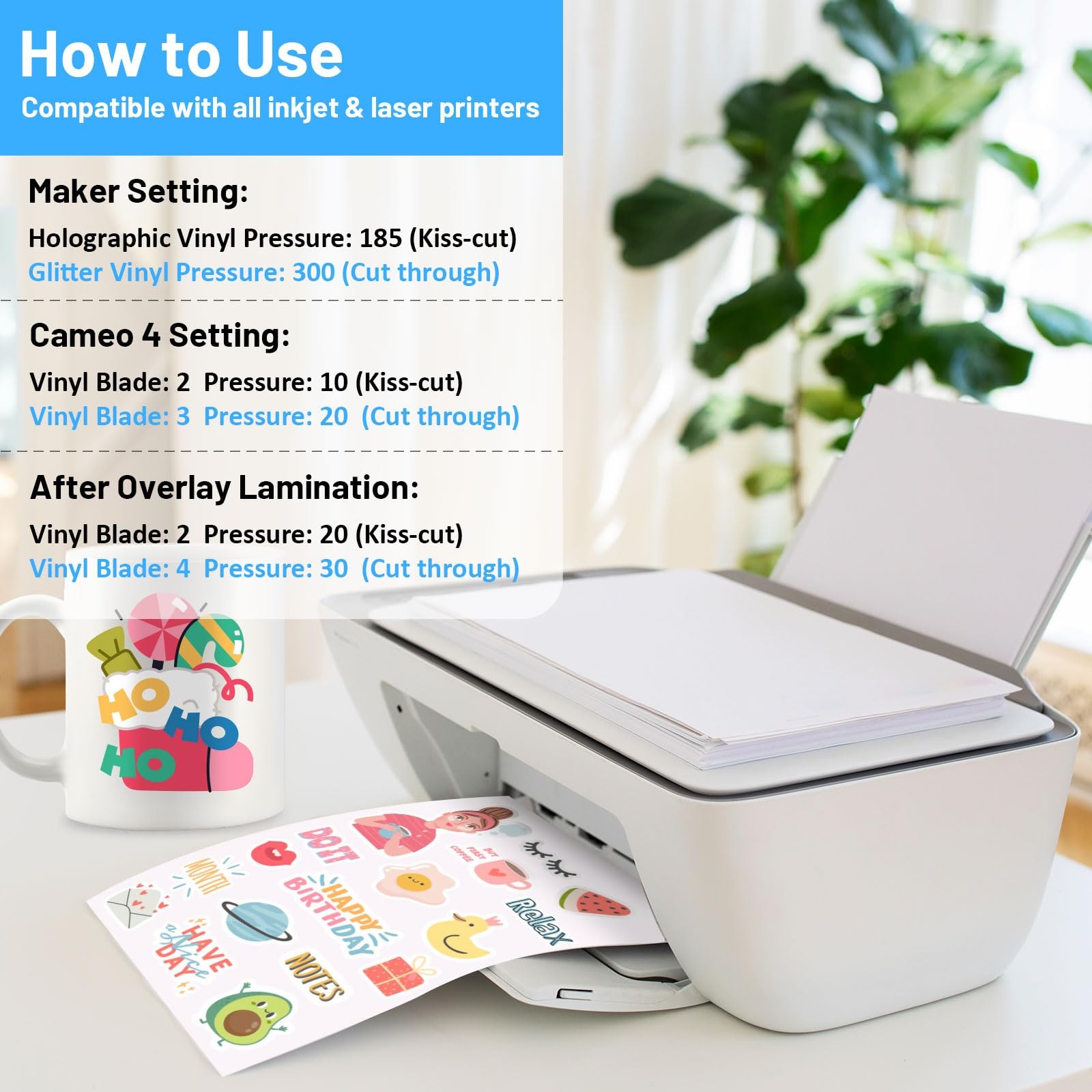 Clear Printable Vinyl Sticker Paper for Inkjet Printer, Clear Paper Laminatin…