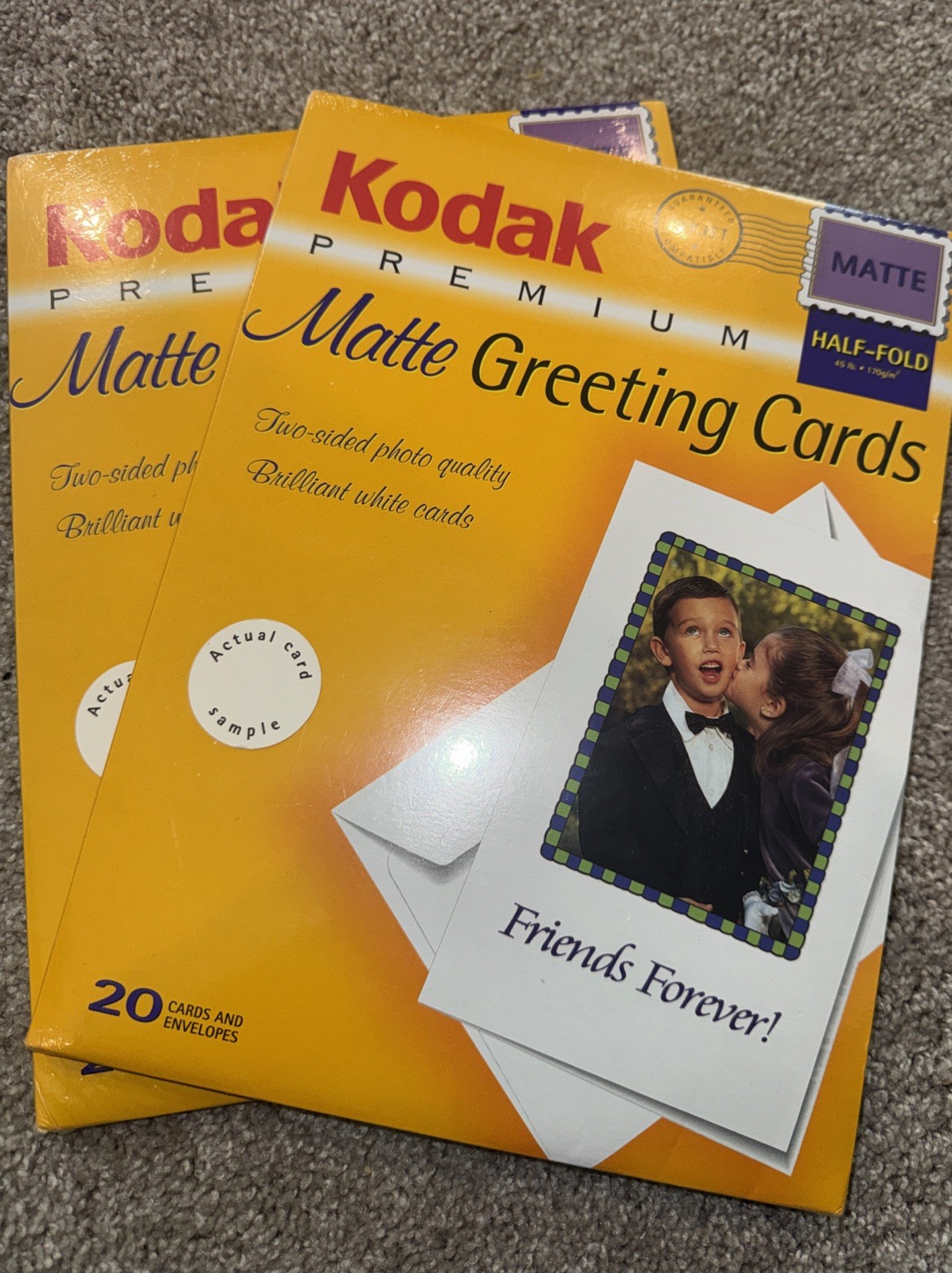 Kodak Premium Greeting Cards- Matte (20 Cards/Envelopes) – New Sealed Lot Of 2
