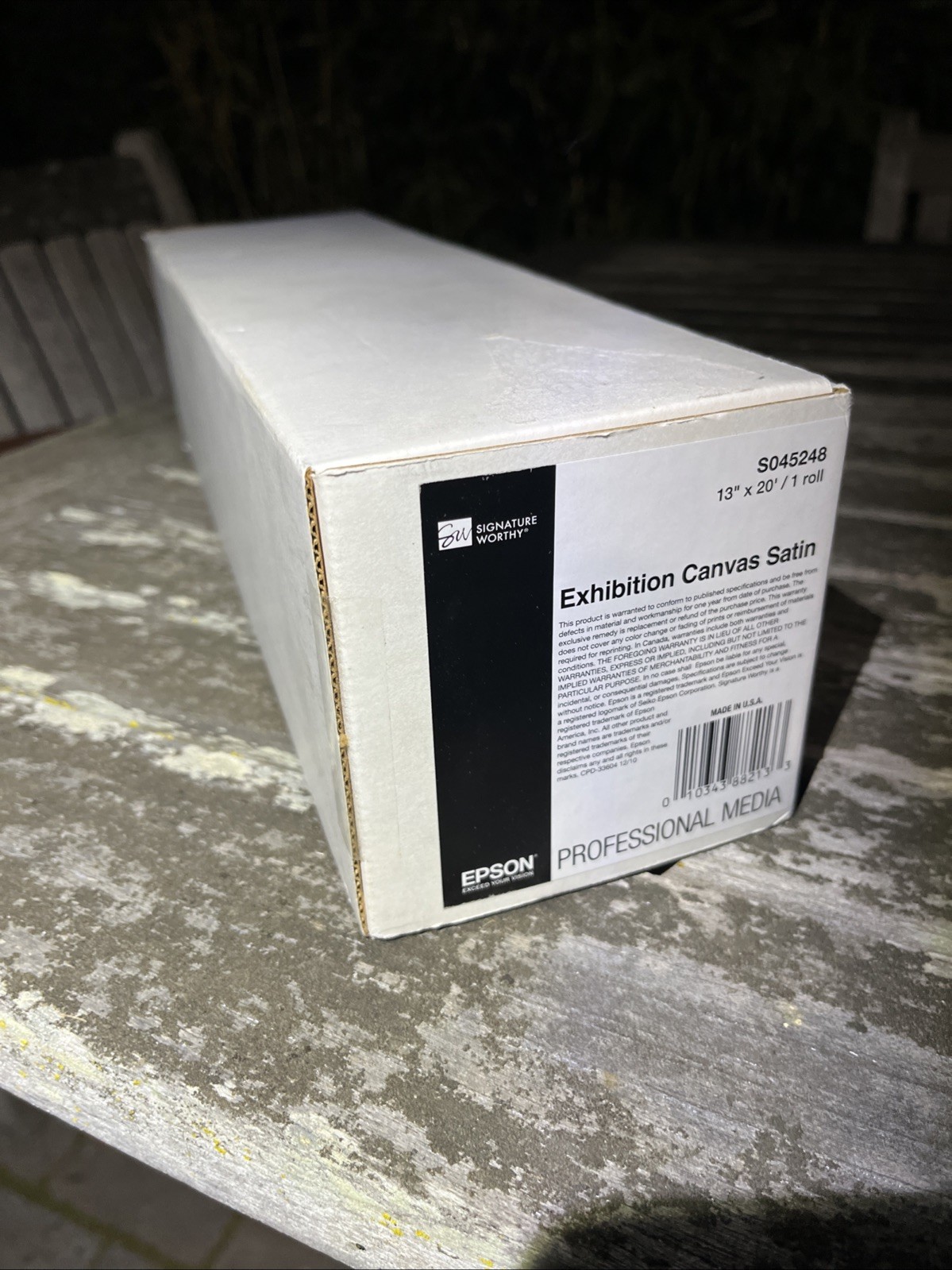 Epson Exhibition Canvas Satin S045248 13″ x 20′ Roll Archival Inkjet Paper Roll