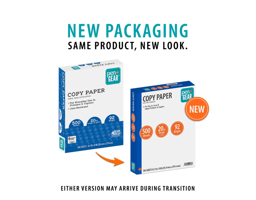 4 PACK Pen+Gear Copy Paper, 8.5″ x 11″, 20 lb, White, 500 Sheets