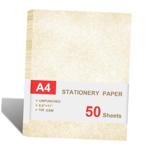 Paper for Certificates – Stationary for Resumes, Diplomas, 50 Sheets Parchment