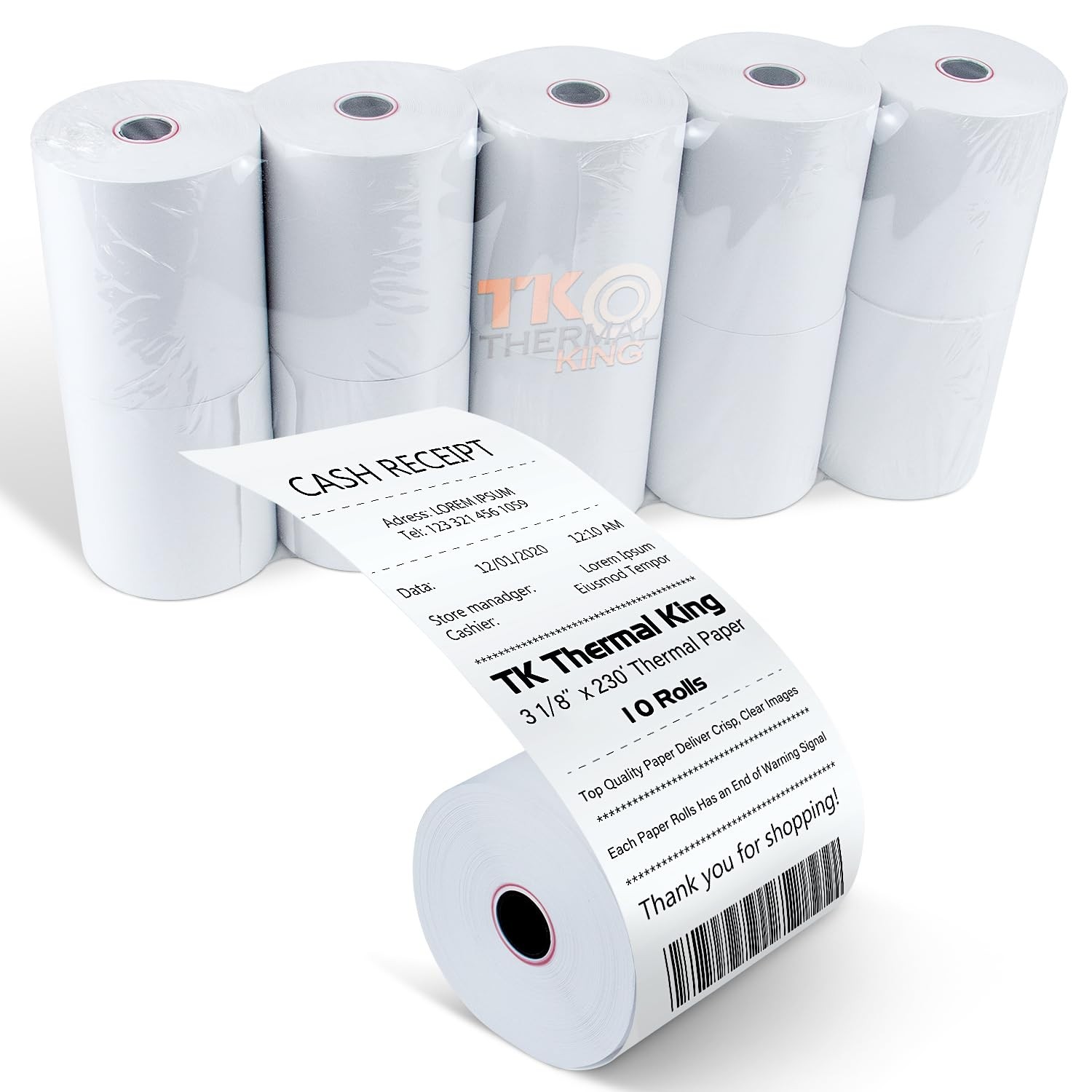 TK Thermal King, (10 Rolls) 3 1/8″ x 230′ 3-1/8″ X 230′, 10 Rolls
