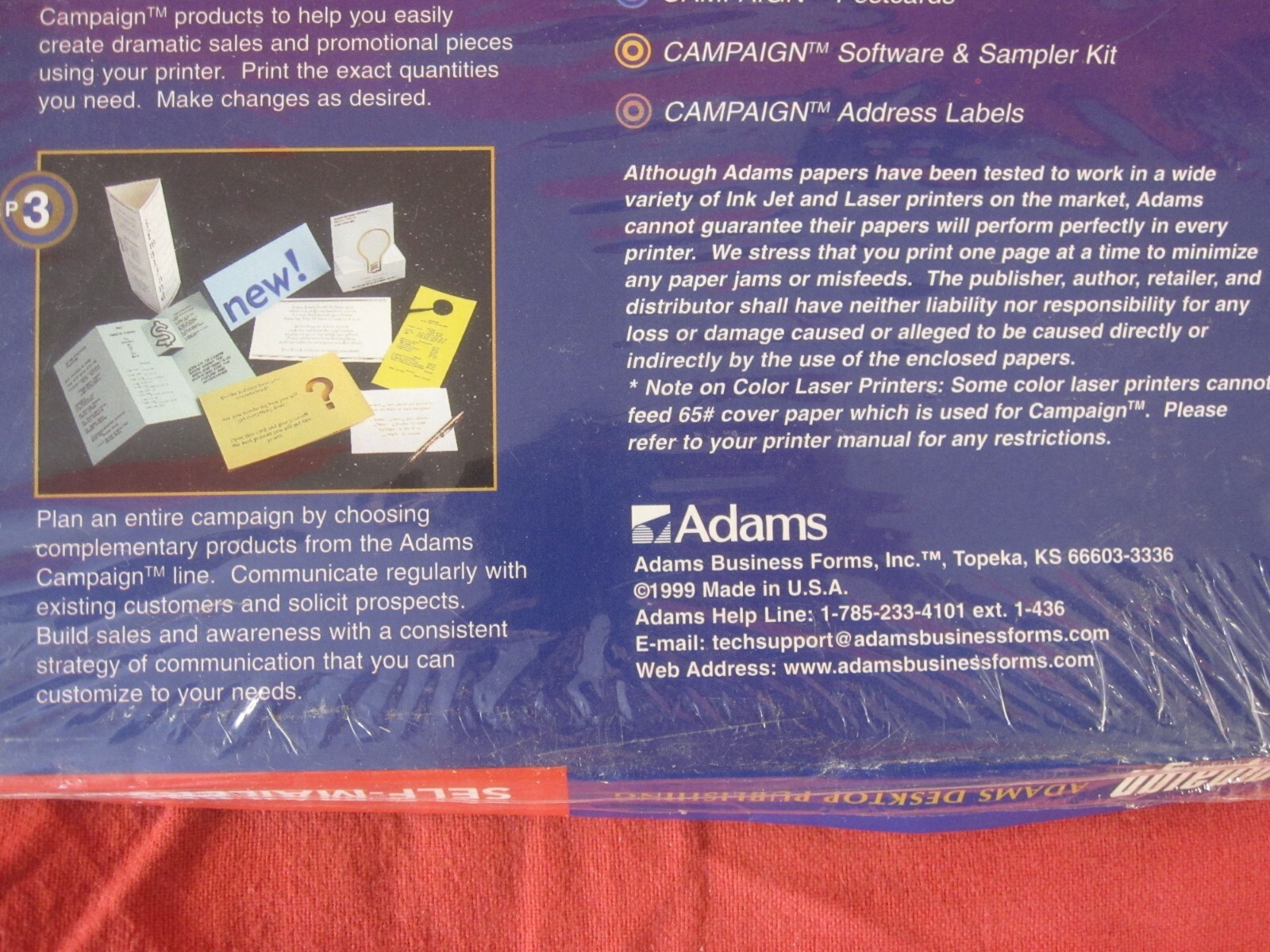 2 Boxes NEW Vintage Adams Desktop Publishing Campaign Tri-Fold Self Mailers