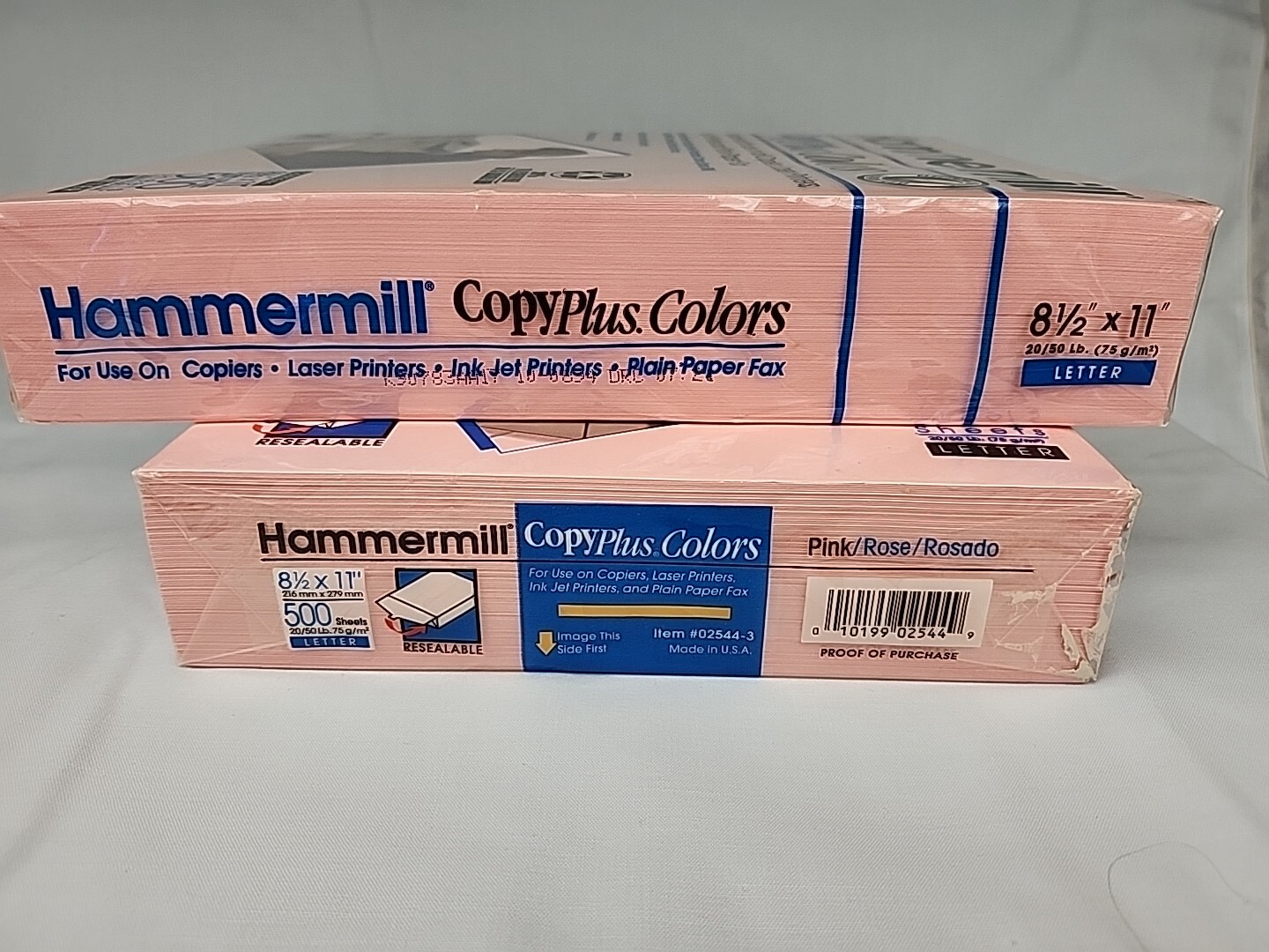 Hammermill CopyPlus Recycled Color Paper 20lb 8-1/2 x 11 PINK 500 Sheets- 2 PKGS