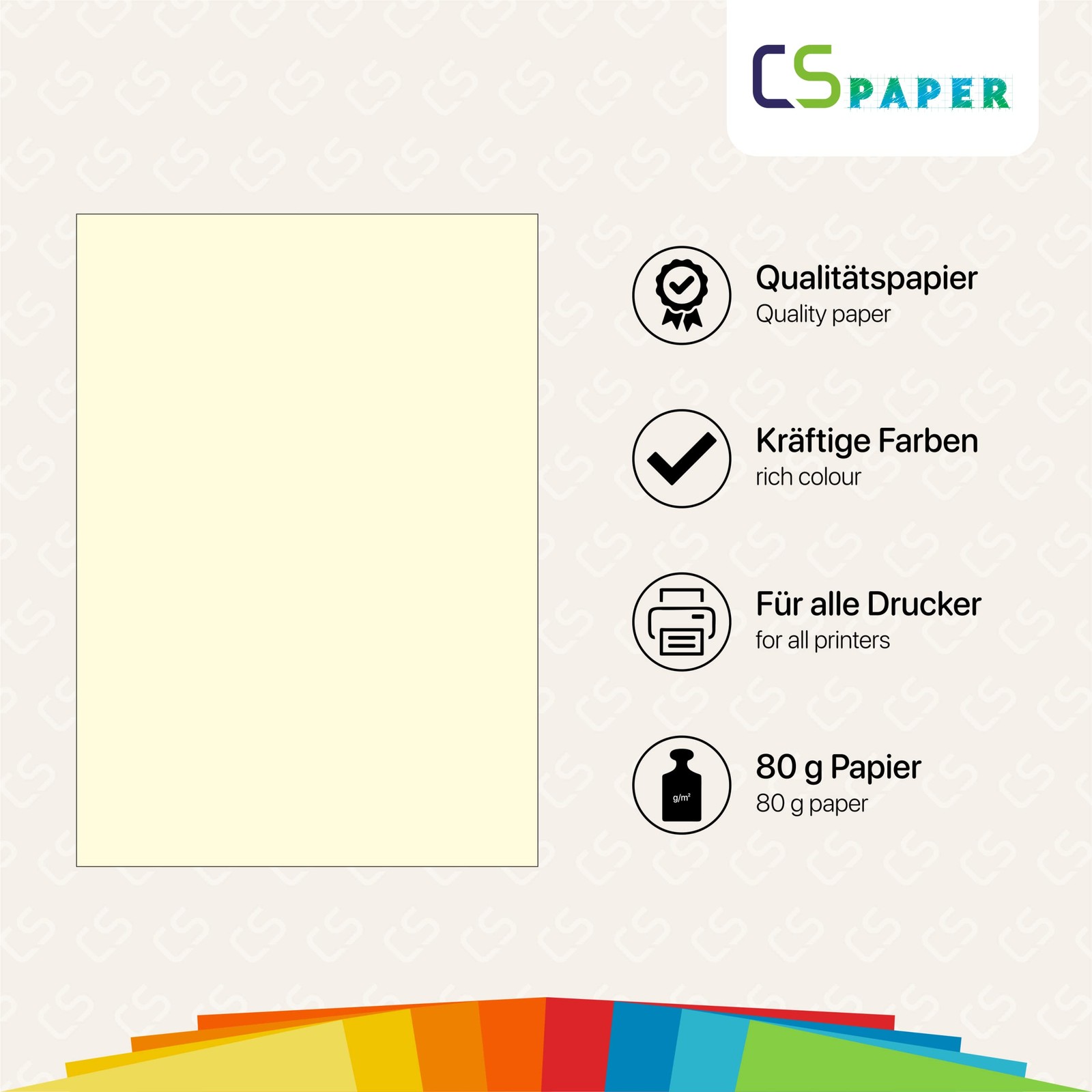 MADE IN EU 50 Sheets Coloured Paper BEIGE Sand A4 80gsm CS Paper Printer Pa…