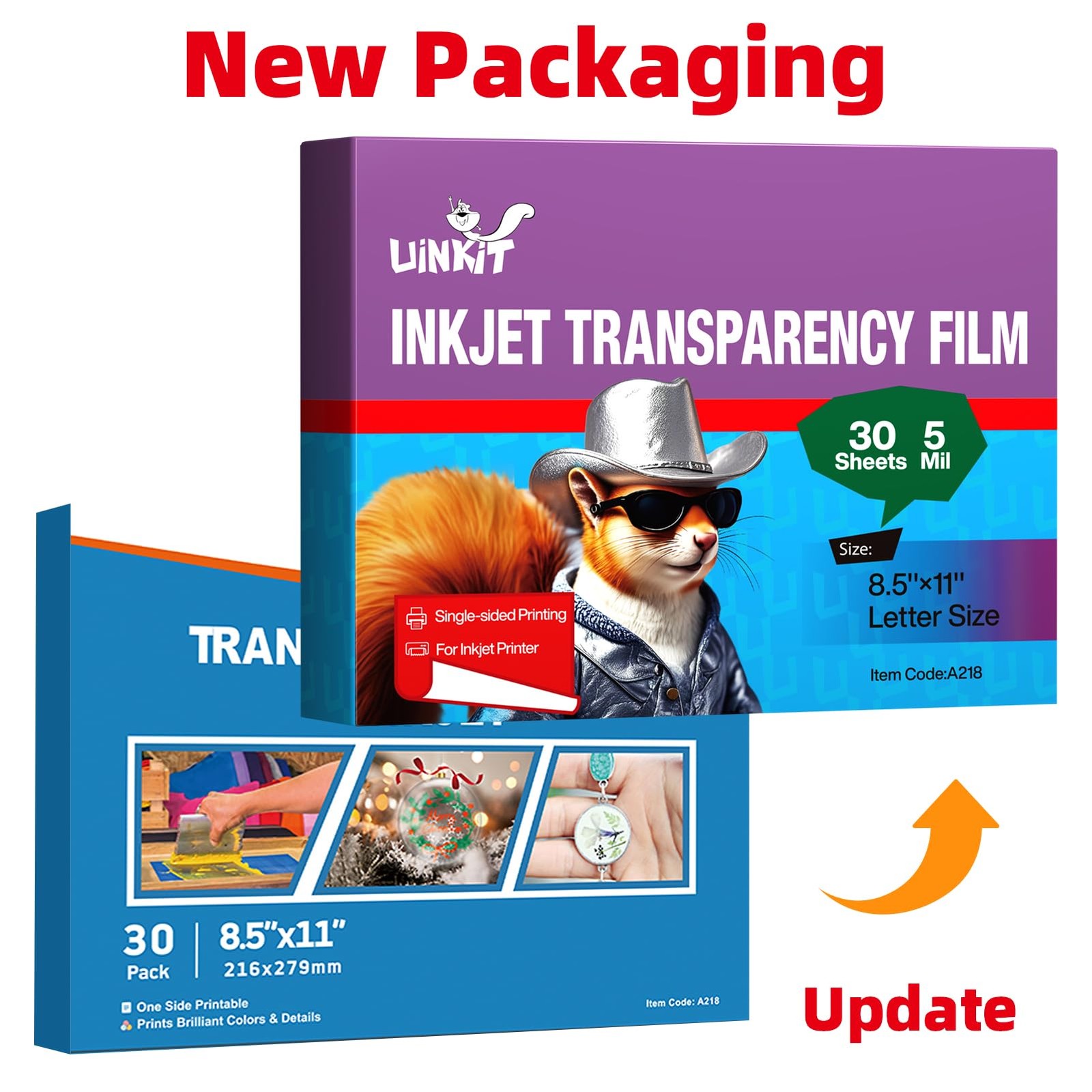 Uinkit 30 Sheets Pintable Transparency Film Acetate Clear Transparent