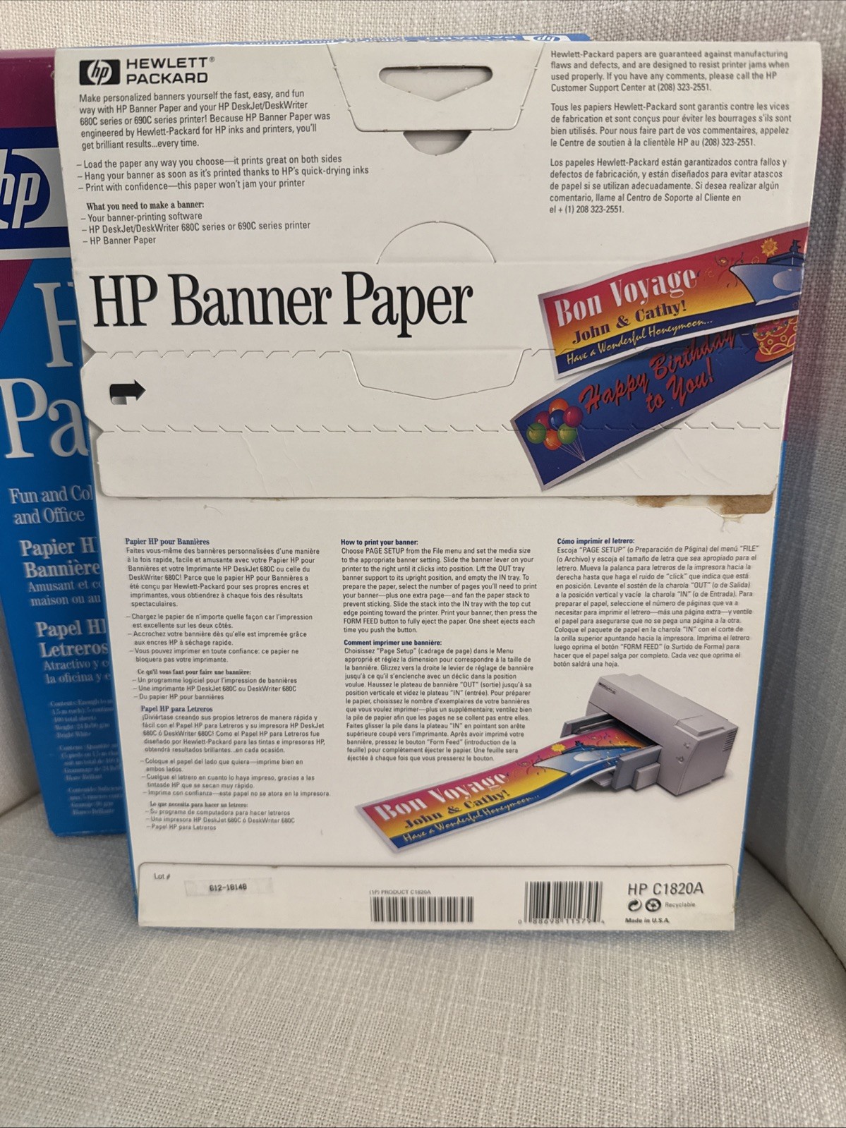 HP Banner Paper for Inkjet Printers – Make your own Banners 2pk Open