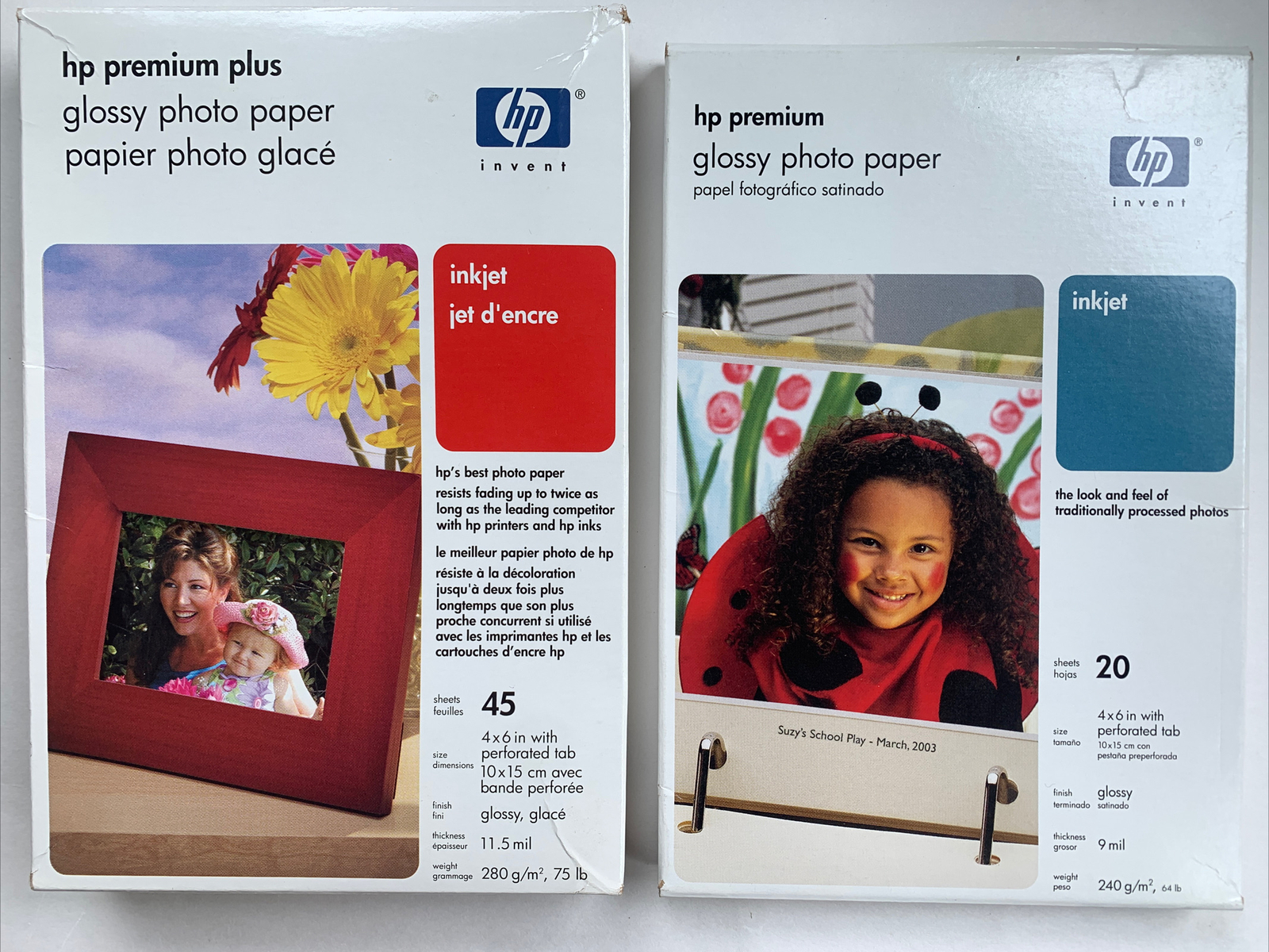 HP Inkjet Premium Plus Glossy Photo Paper 4x6in- 11.5 mil and 9 mil, 65 sheets
