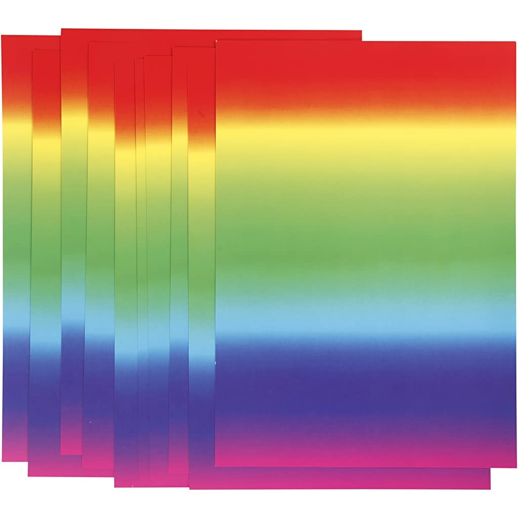 Rainbow Cards, A4, 21 x 30cm, 180g, 10 Sheets