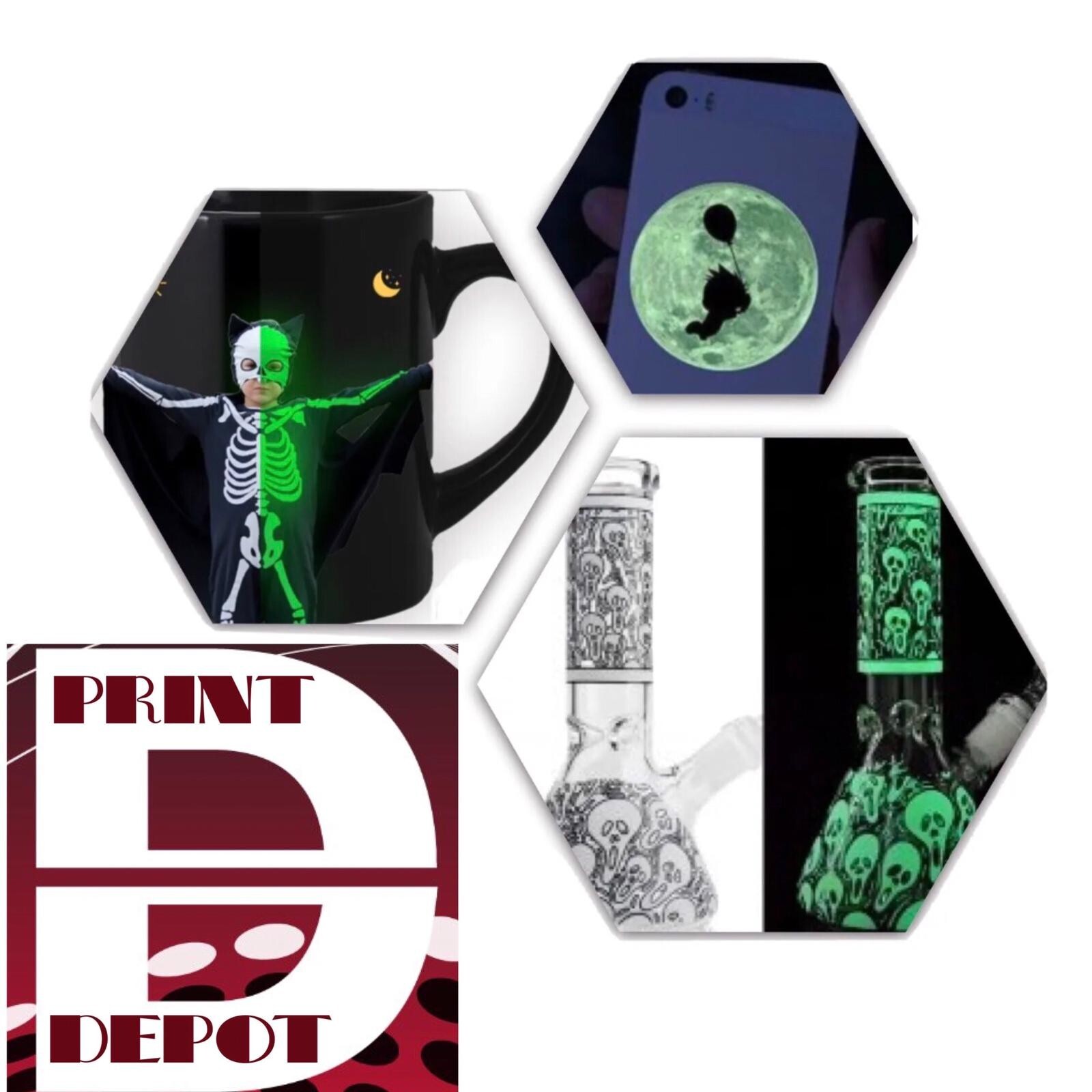 10 Sheets 8.5”x11” Inkjet Waterslide Decal Paper Glow In The Dark GREEN Transfer