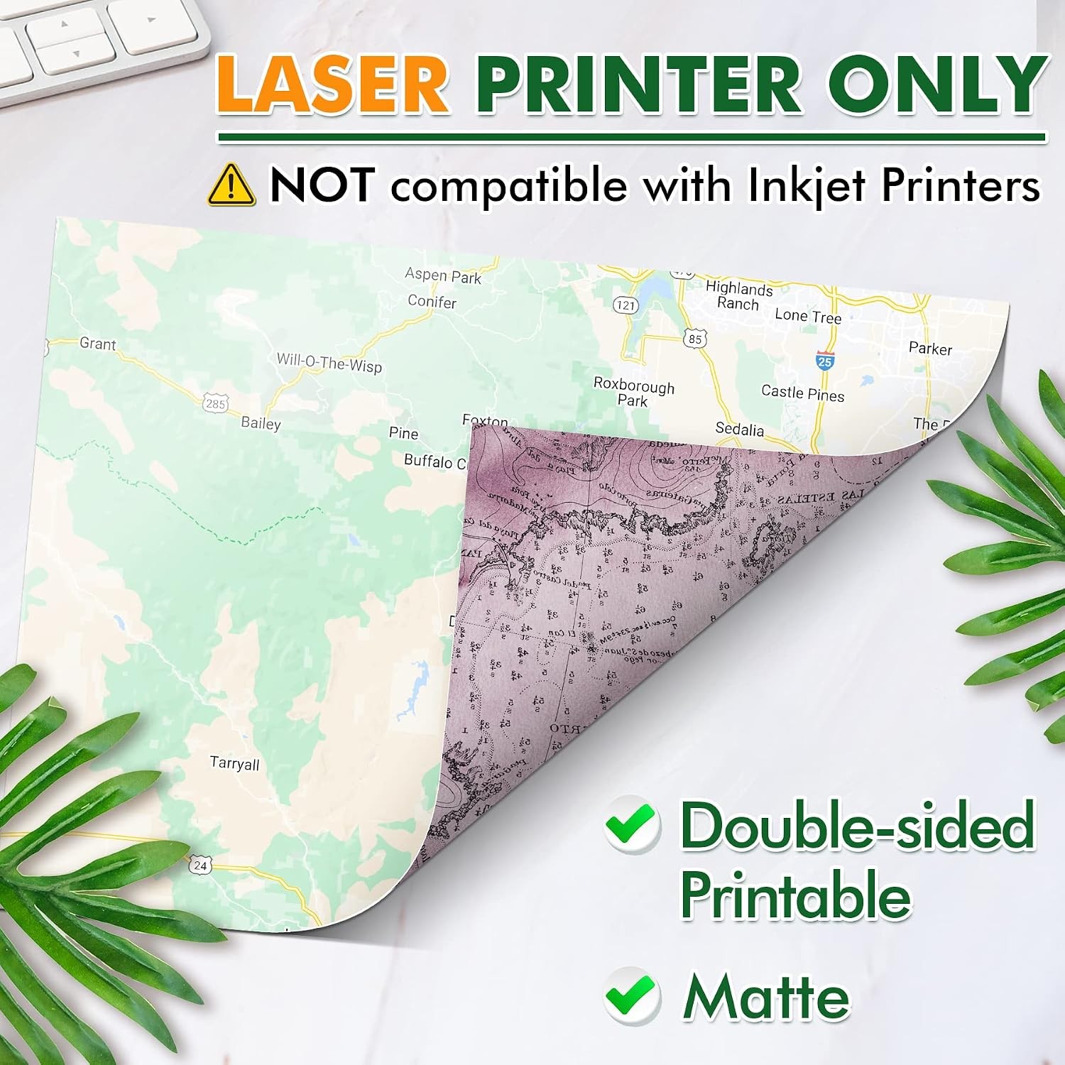 Waterproof Matte Double Sided Laser Printer Paper 60 Sheets Tearproof
