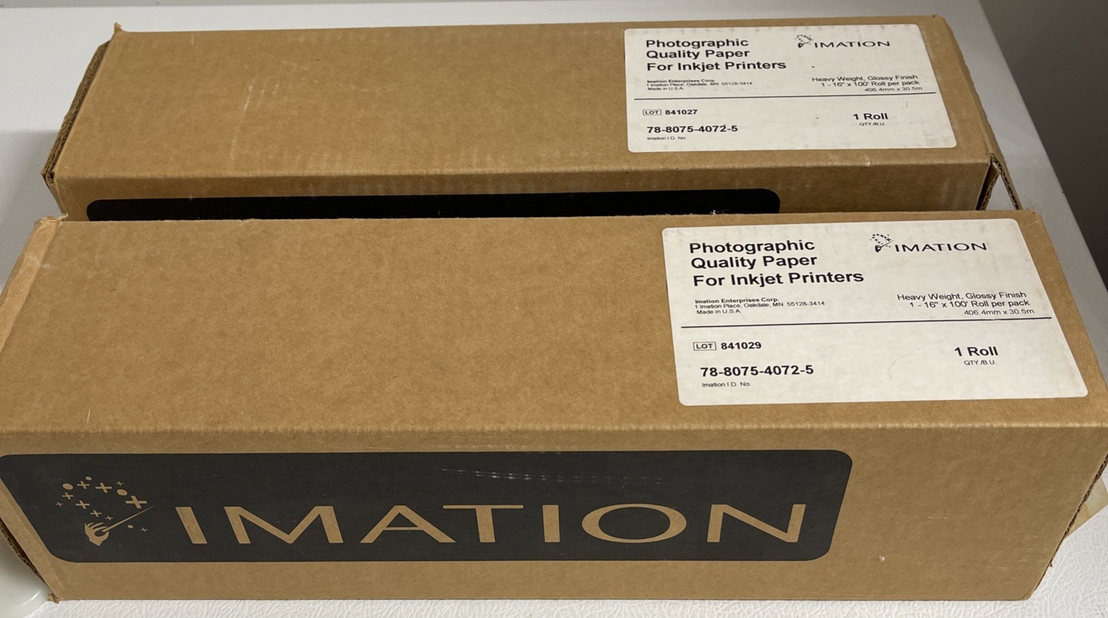 Professional Imation Inkjet Photo Paper Roll Gloss 16″ X100′ Whole &partial Roll