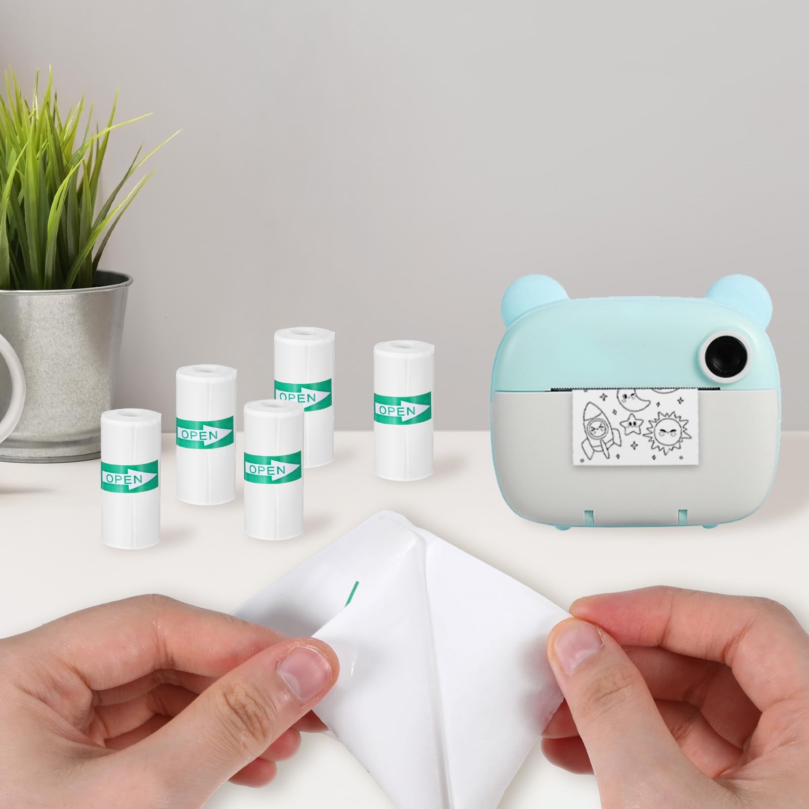 10 Rolls White Mini Printer Sticker Paper, Self-Adhesive Thermal Printer Pape…