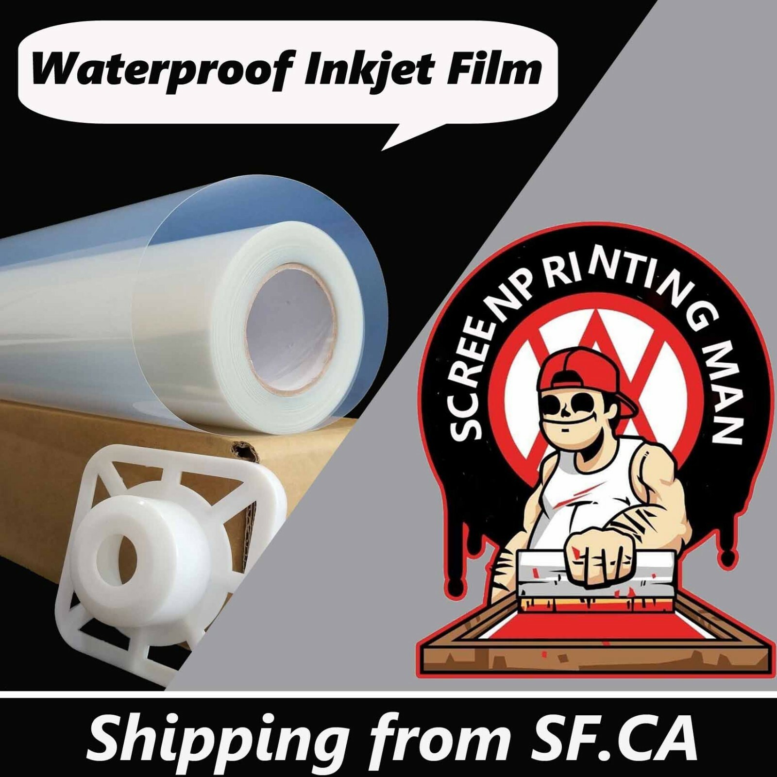 13”x100ft，Waterproof Inkjet Fast-Dry Screen Printing Transparency Positive Film