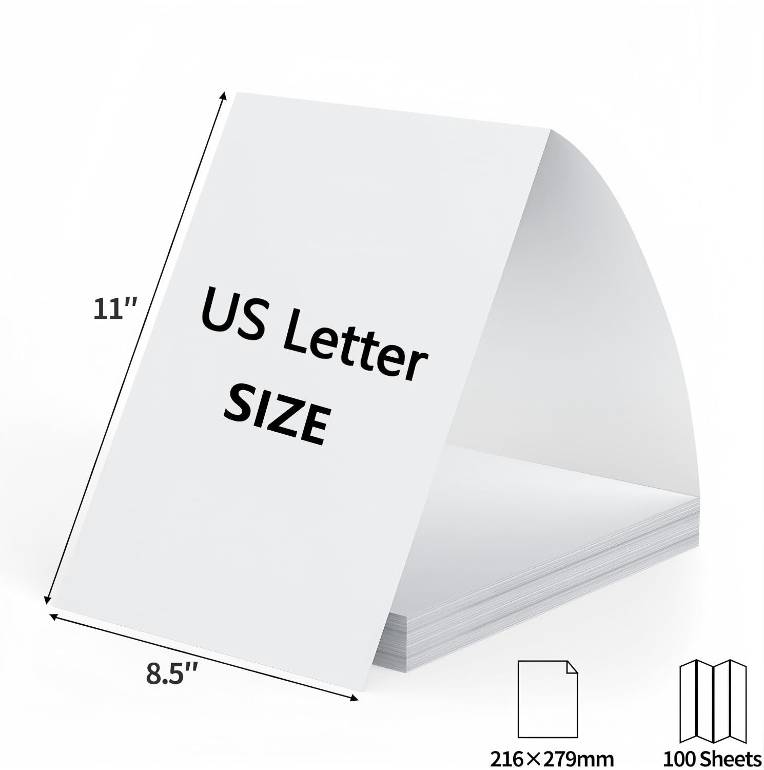 Thermal Printer Paper 8.5 x 11,Thermal Printing 100 sheet, White