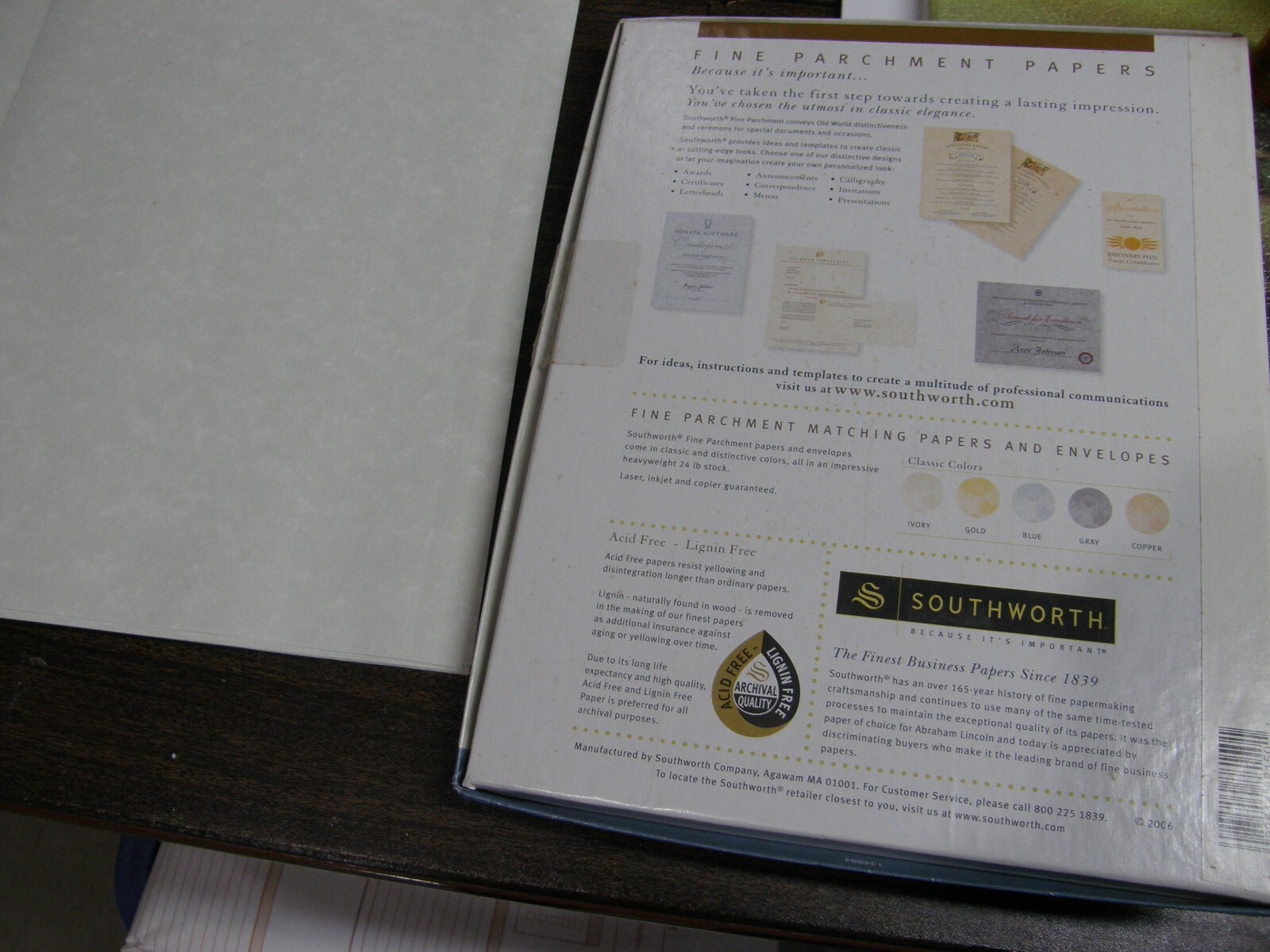 9656) Southworth Fine Parchment Paper Ivory 24lb 8 1/2 x 11″ OPEN BOX 67 SHEETS