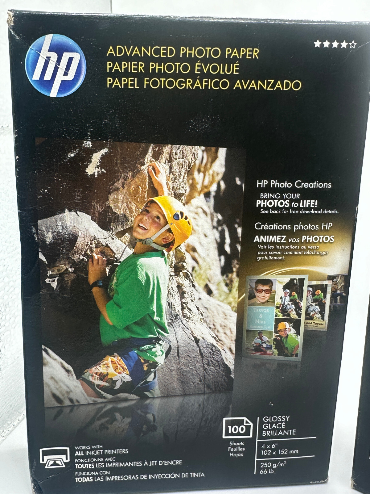 Lot of 2-Hewlett Packard Q6638A Glossy Printer Paper 4X6-100 Sheets- 200 Total