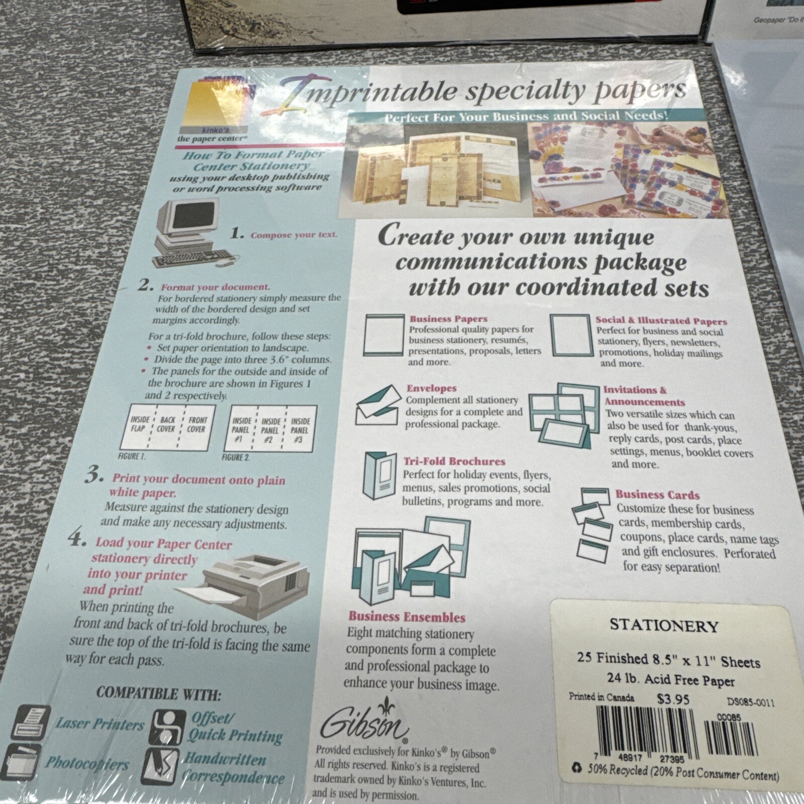 Lot Of 4 Packs Of Specialty Printer Paper