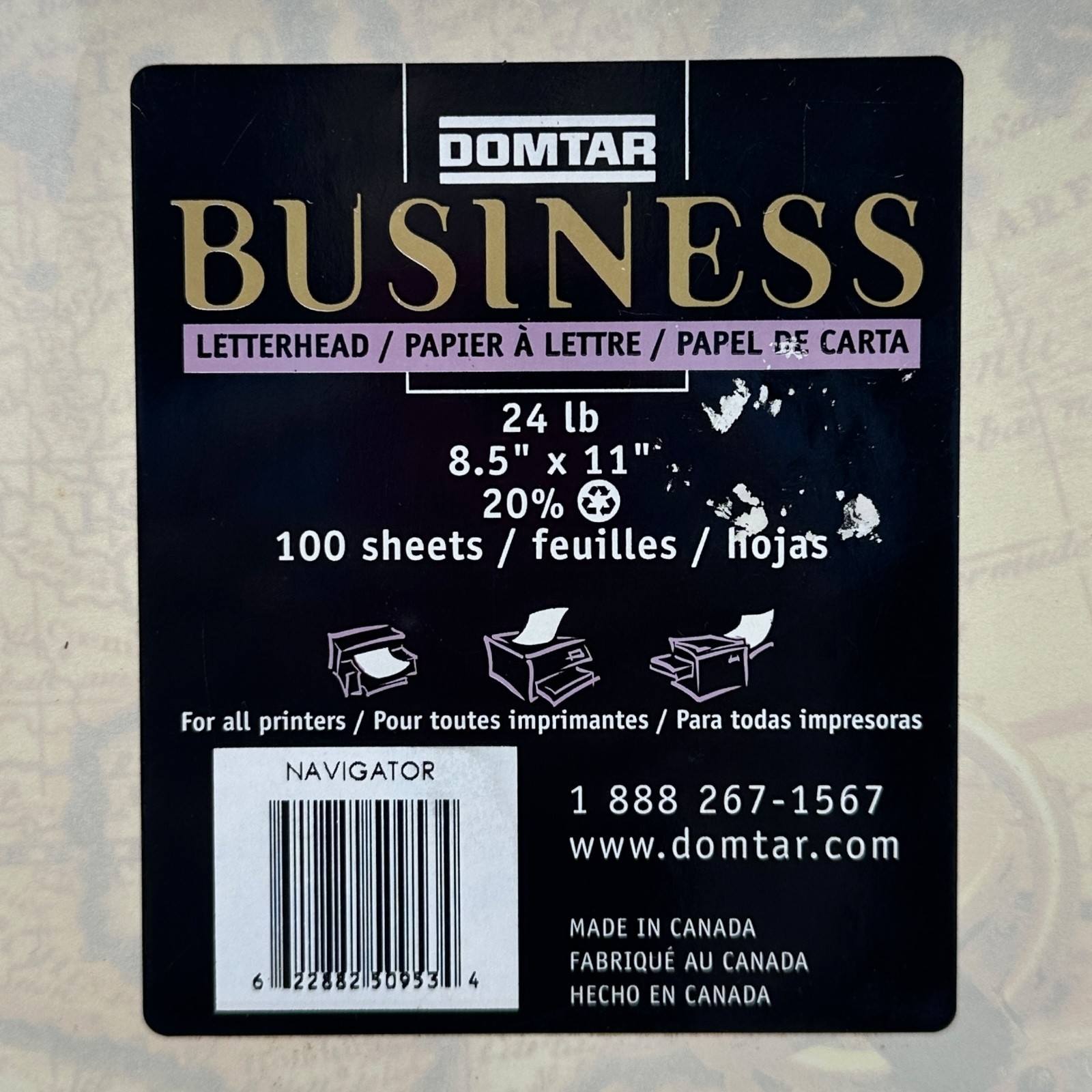 DomTar Business Letterhead Navigator Compass 100 Count Printer Paper 24 lb
