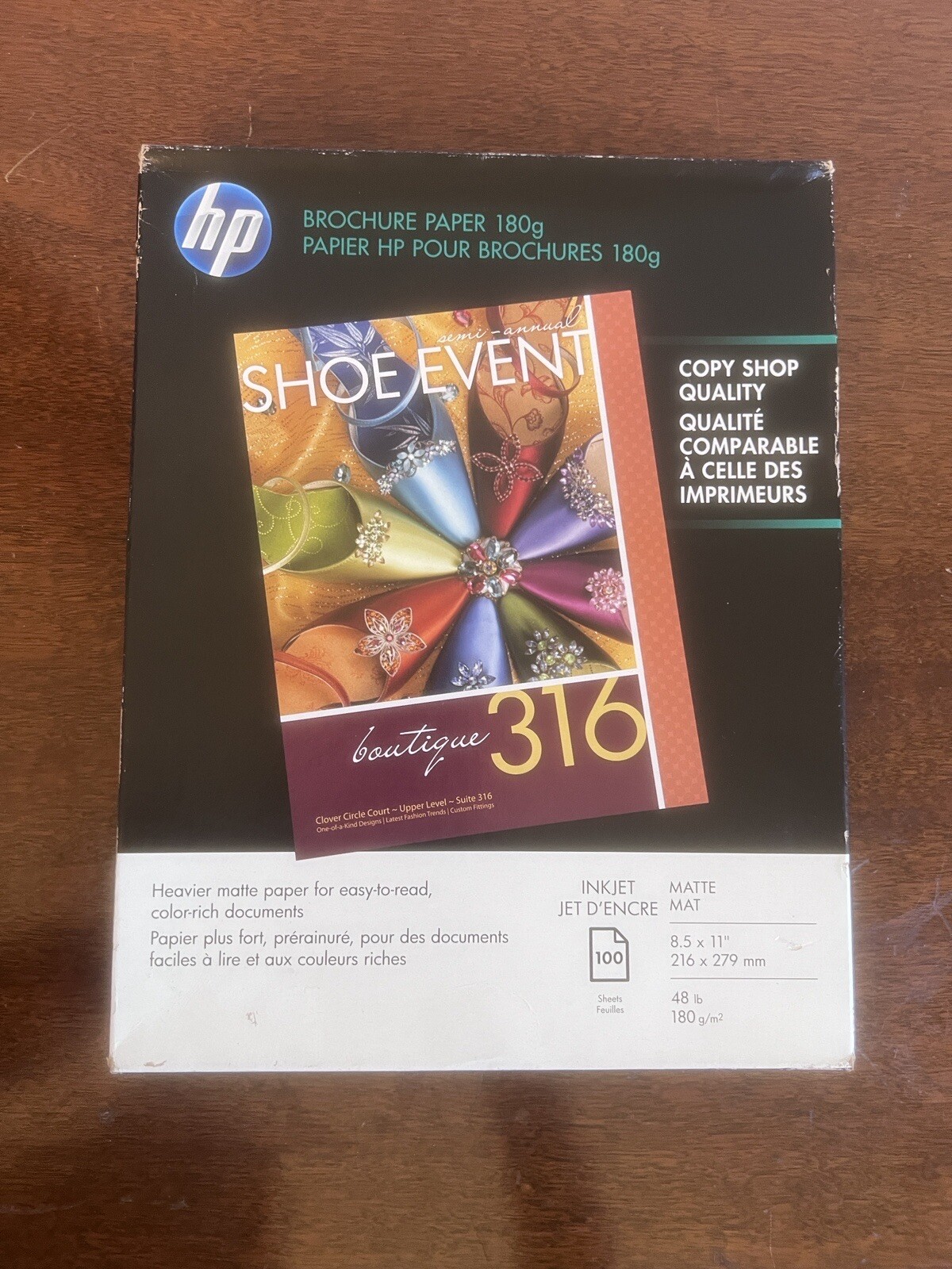 HP Inkjet Tri-Fold Brochure Paper Matte Finish 8.5″ x 11″ 100pcs New, Sealed