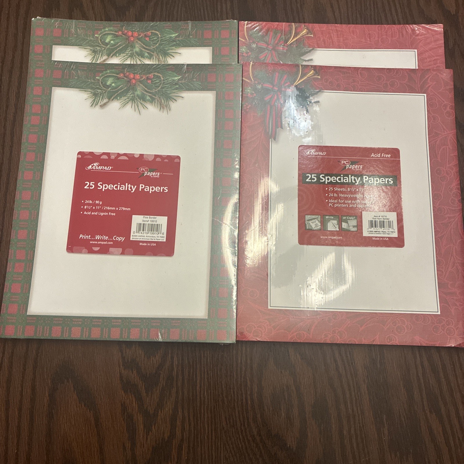 4 Packs Of 25 Each Specialty Holiday/Christmas Paper – New