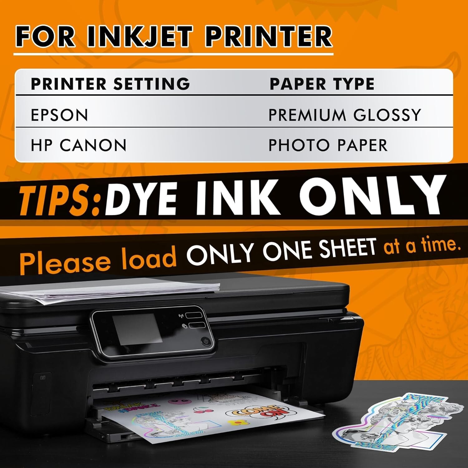 Koala Printable Sticker Paper for Inkjet & Laser Printer, Metallic Silver Glossy
