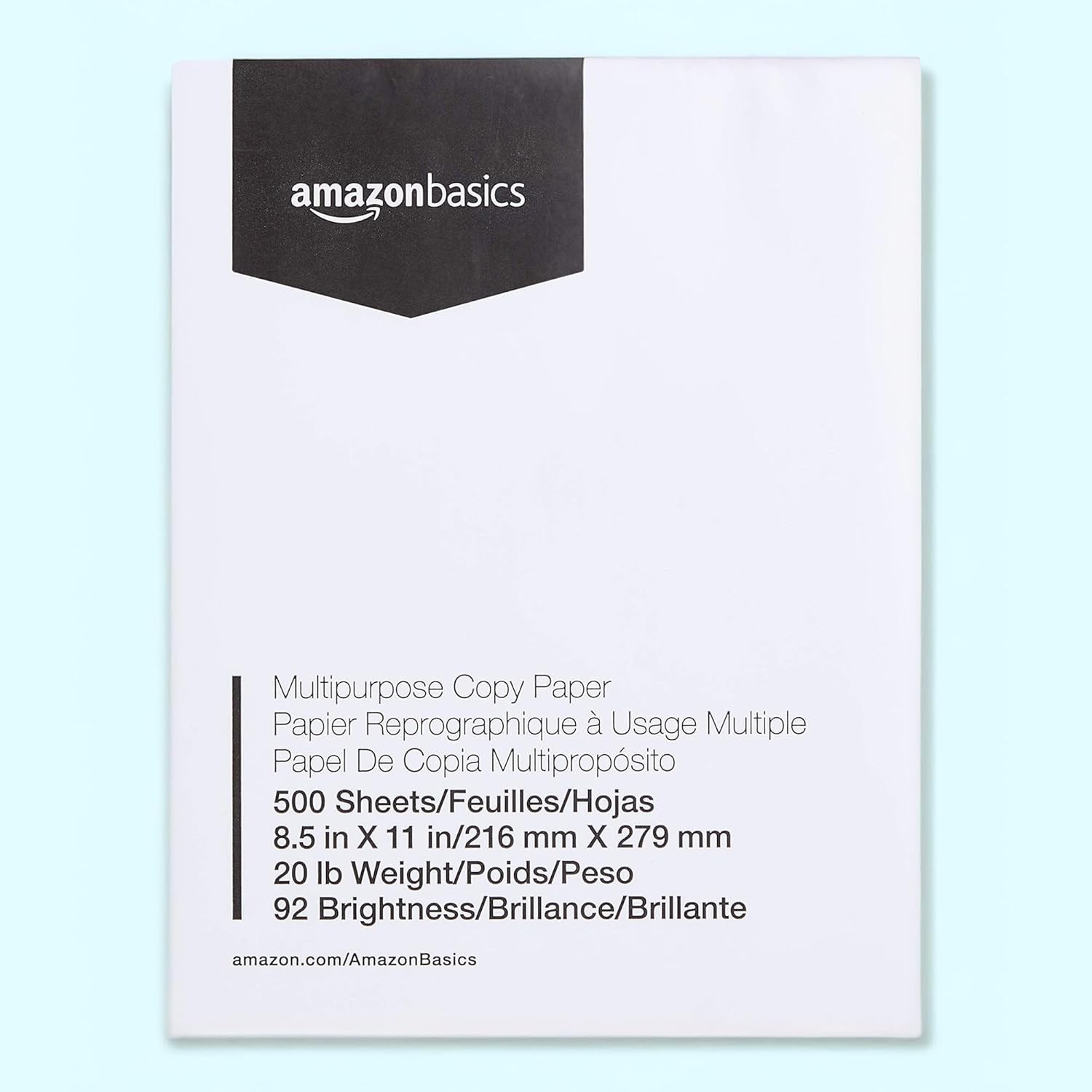 8.5×11 Jam-Free Multipurpose Copy Paper, 500 Sheets, 20lb, Bright White