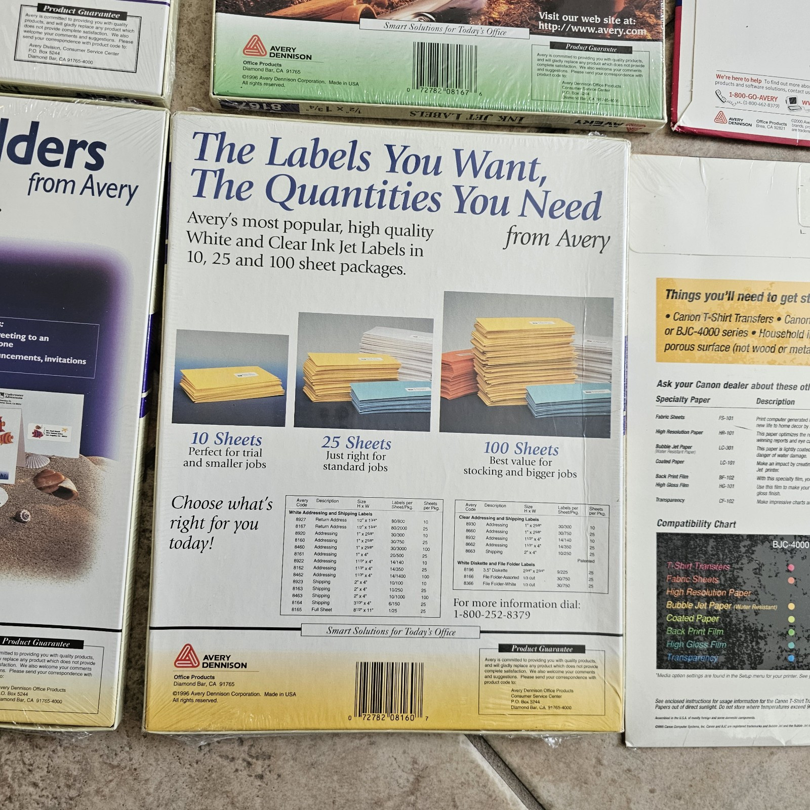 Avery Ink Jet Labels, CD Labels and Canon Iron-On Transfer Paper