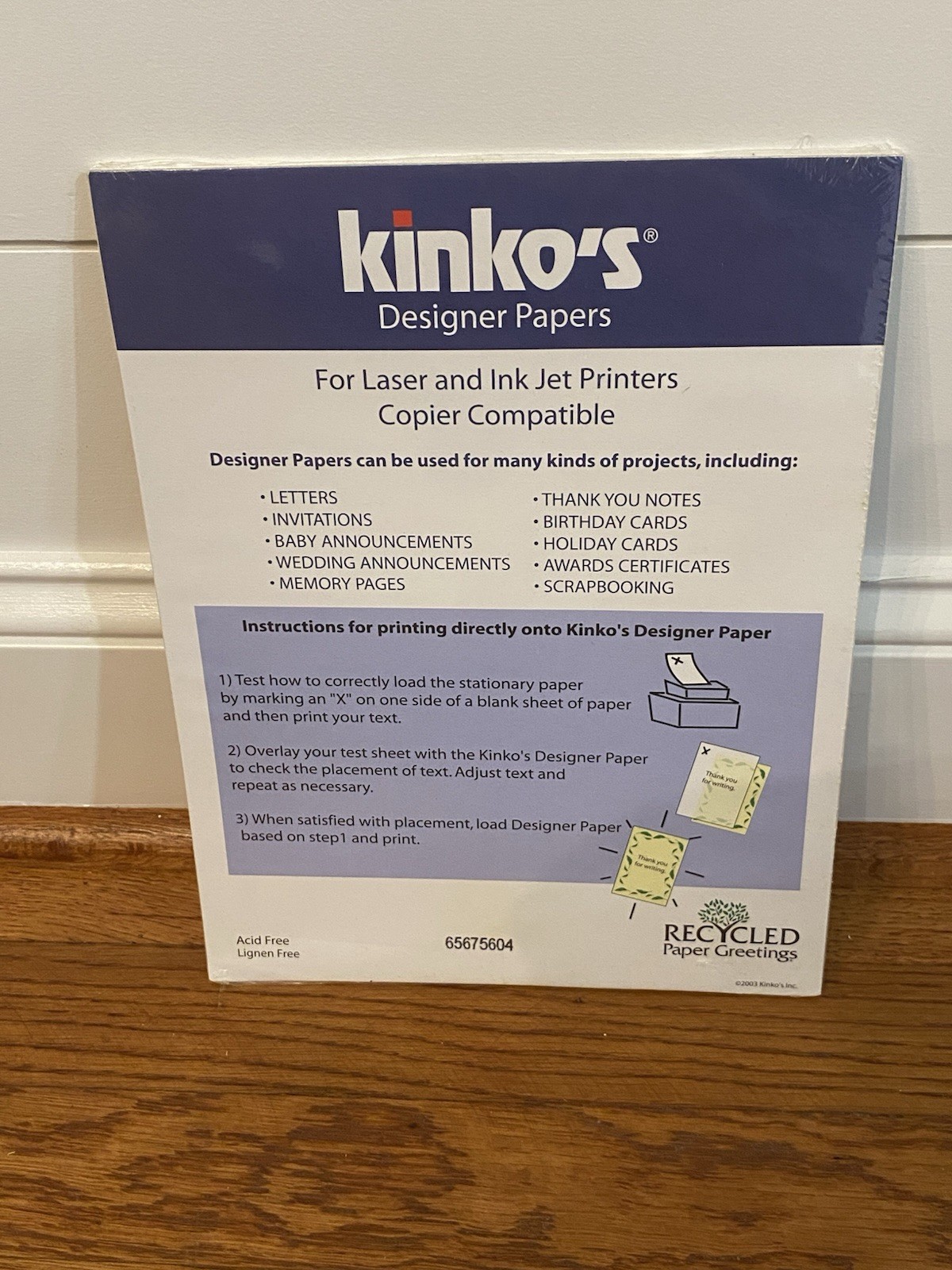 Kinko’s Designer Papers 25 Count Inkjet & Laser Printers New Daisy Floral Design