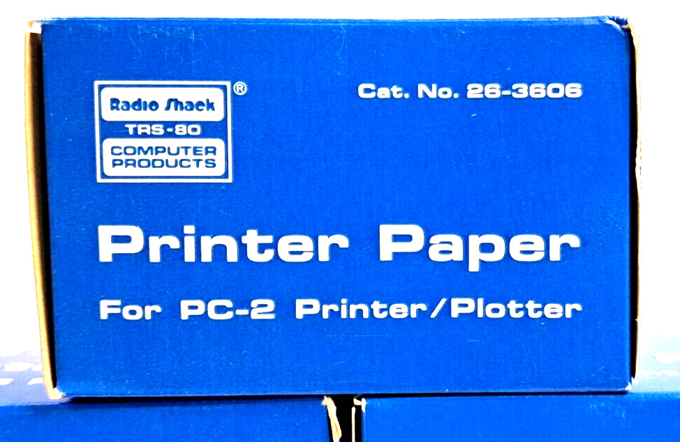 RADIO SHACK PRINTER PAPER PC-2 PRINTER/PLOTTER CAT NO. 26-3606 **LOT OF 3**