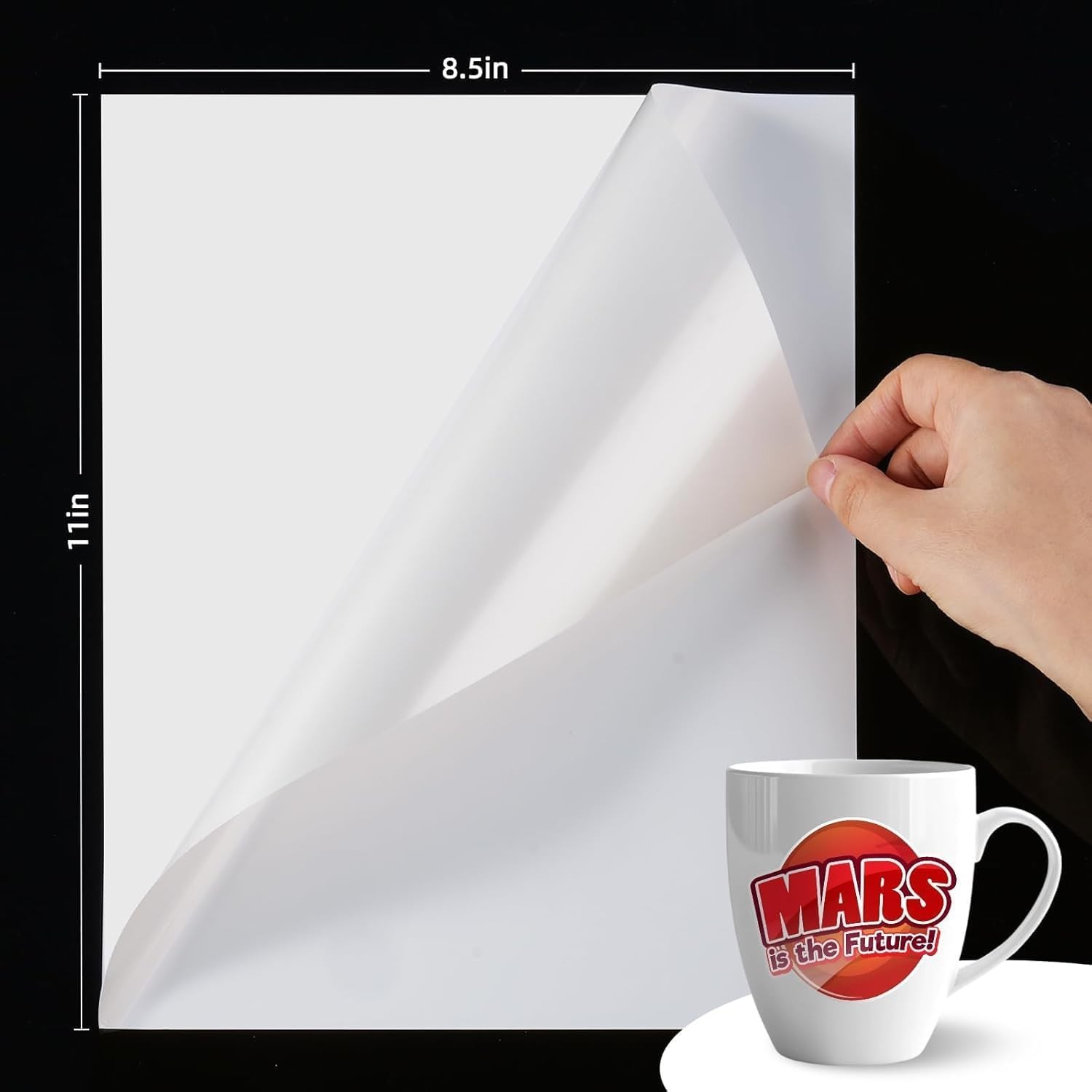 Premium Printable Vinyl Sticker Paper-50 Sheets Glossy White, Quick-Drying Wa…