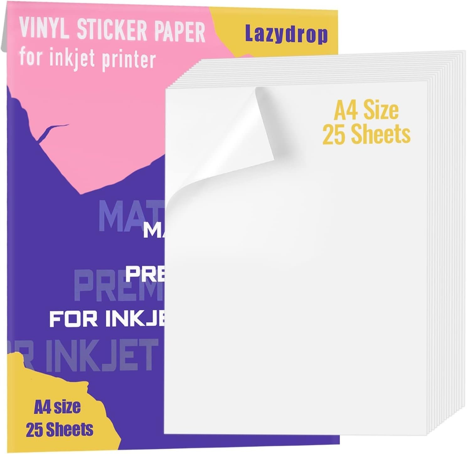 Printable Vinyl Sticker Paper for Inkjet Printer – 25 Matte White Waterproof …