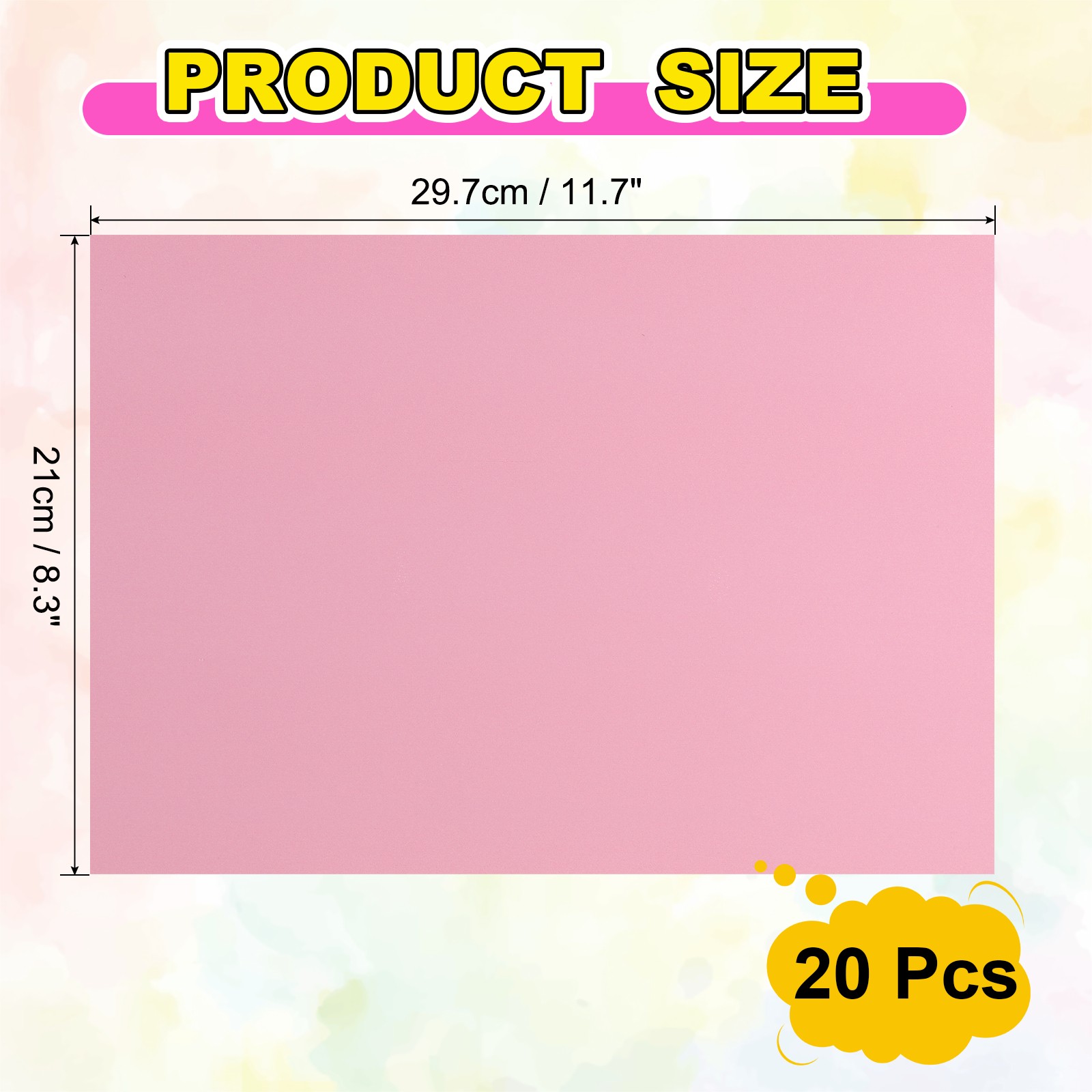 20Pcs Full Sheet Label Sticker Paper, A4 Shipping Labels, Pink