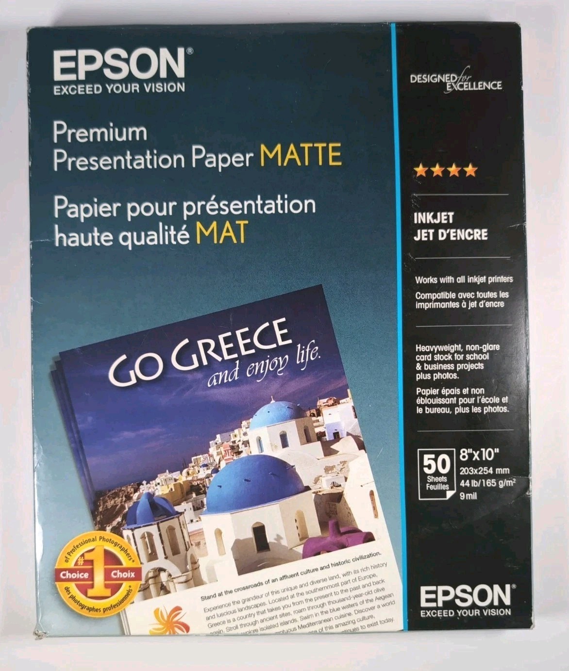 Epson Premium Presentation Paper MATTE 8×10 Inches 50 Sheets Inkjet Printers NIB