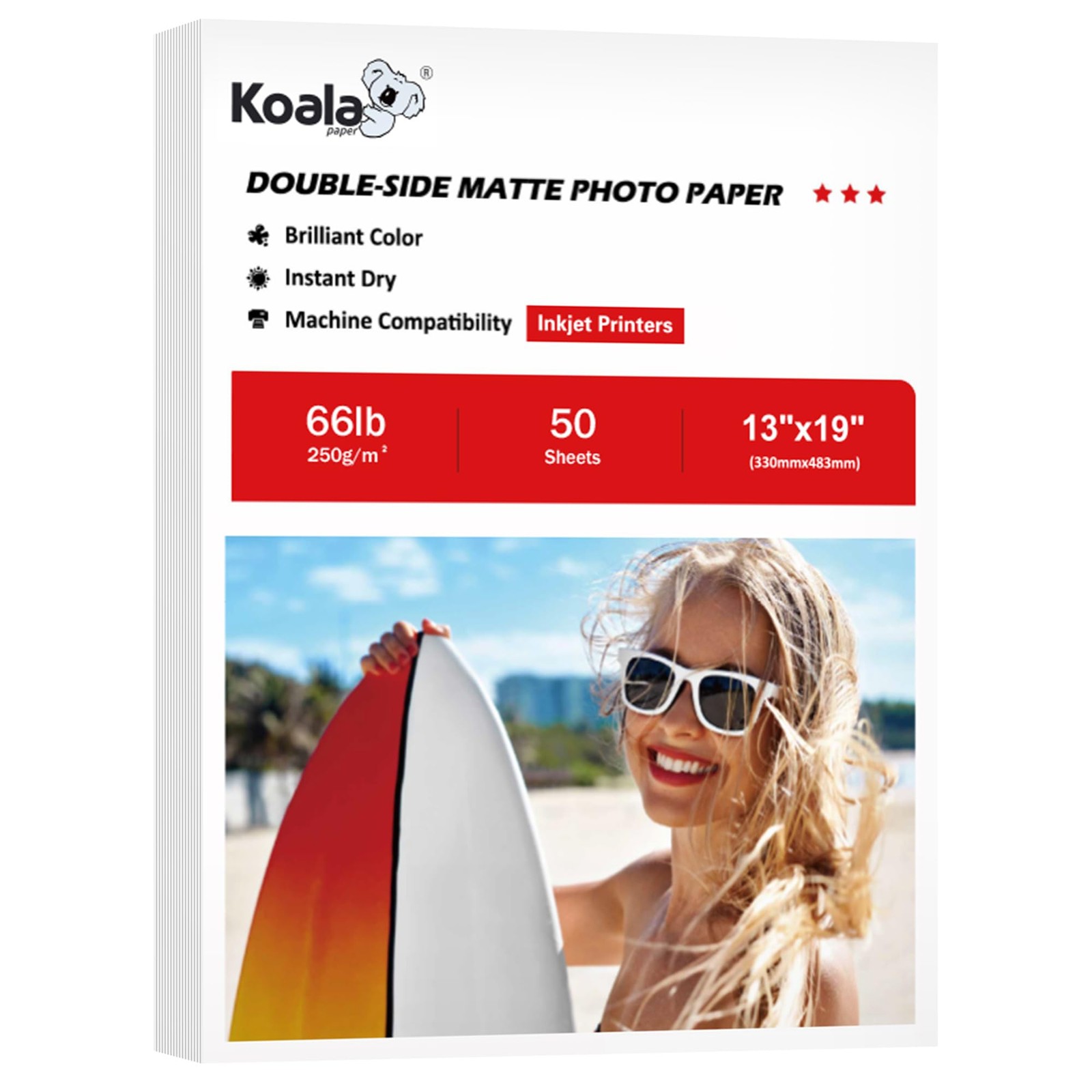 Koala Double Sided Matte Thick Photo Paper 13×19 Inches Heavyweight 50 Sheets…