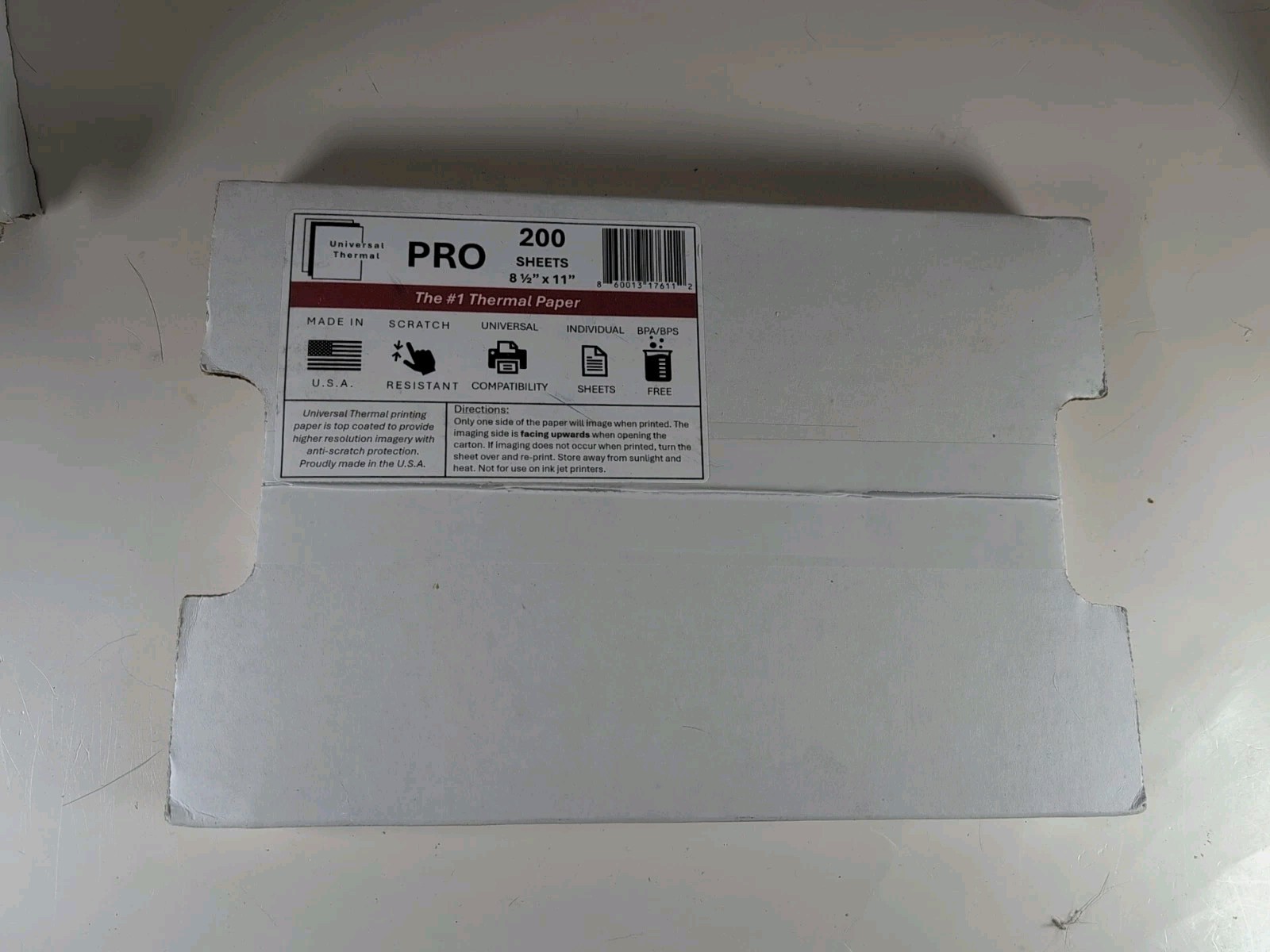 Universal Thermal Pro 8.5″ x 11″ Paper 200 Sheets Made in USA BPA/BPS Free