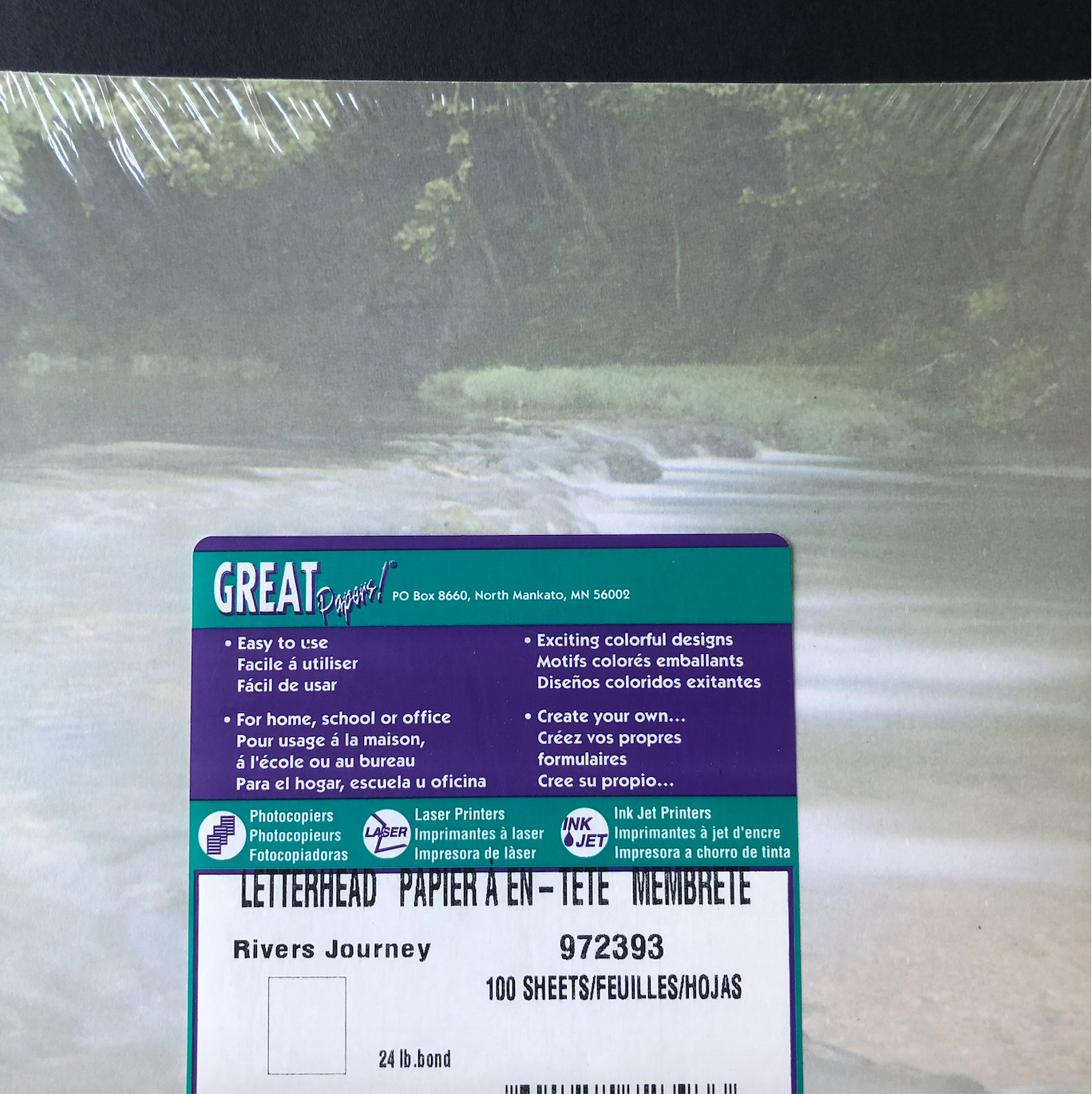 GREAT PAPERS Letterhead Rivers Journey 100 Sheets Sealed Package Acid Free New