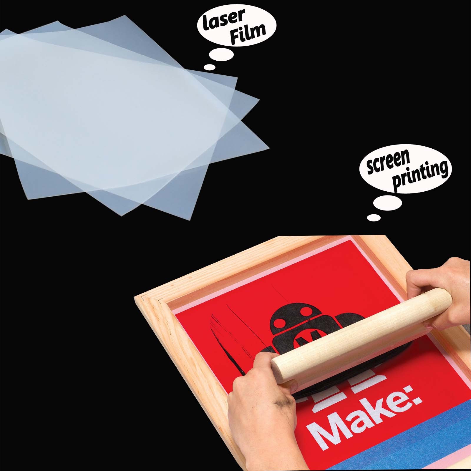 11″x17″，Silk Screen Printing Milky Transparency Laser Printing Film 50 sheets