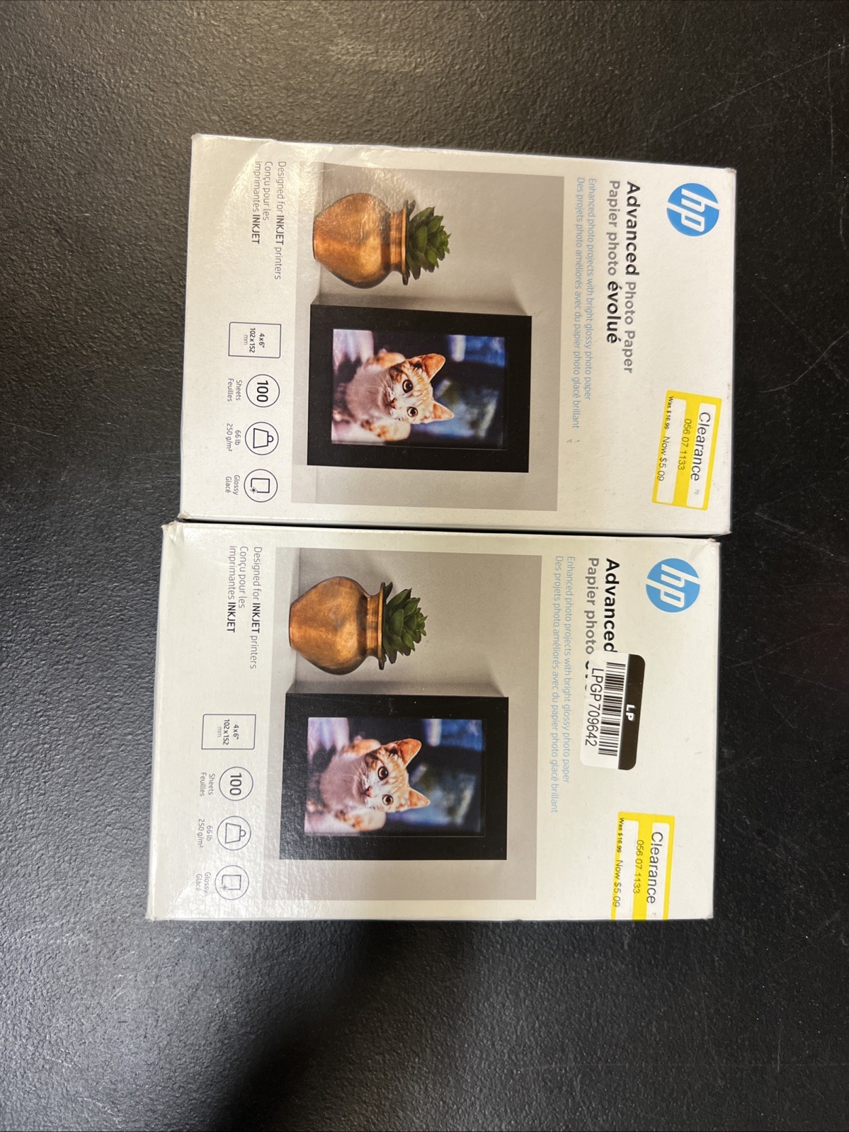 HP Advanced Photo Paper for Inkjet Printer in 4×6″ Glossy 100 Sheets X2