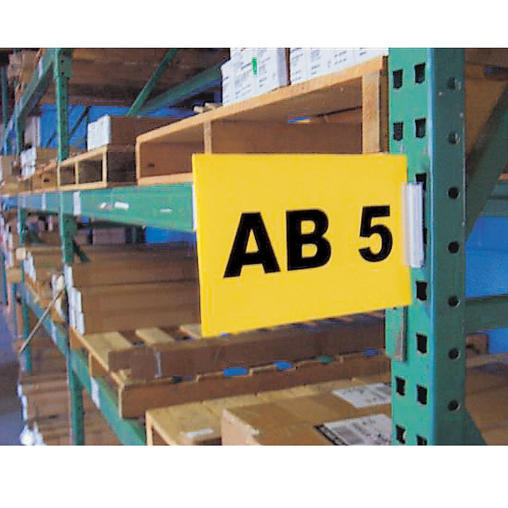 WSK-1Y Warehouse Aisle Pallet Rack Sign Kit, 5-1/2″ X 8-1/2″, Yellow