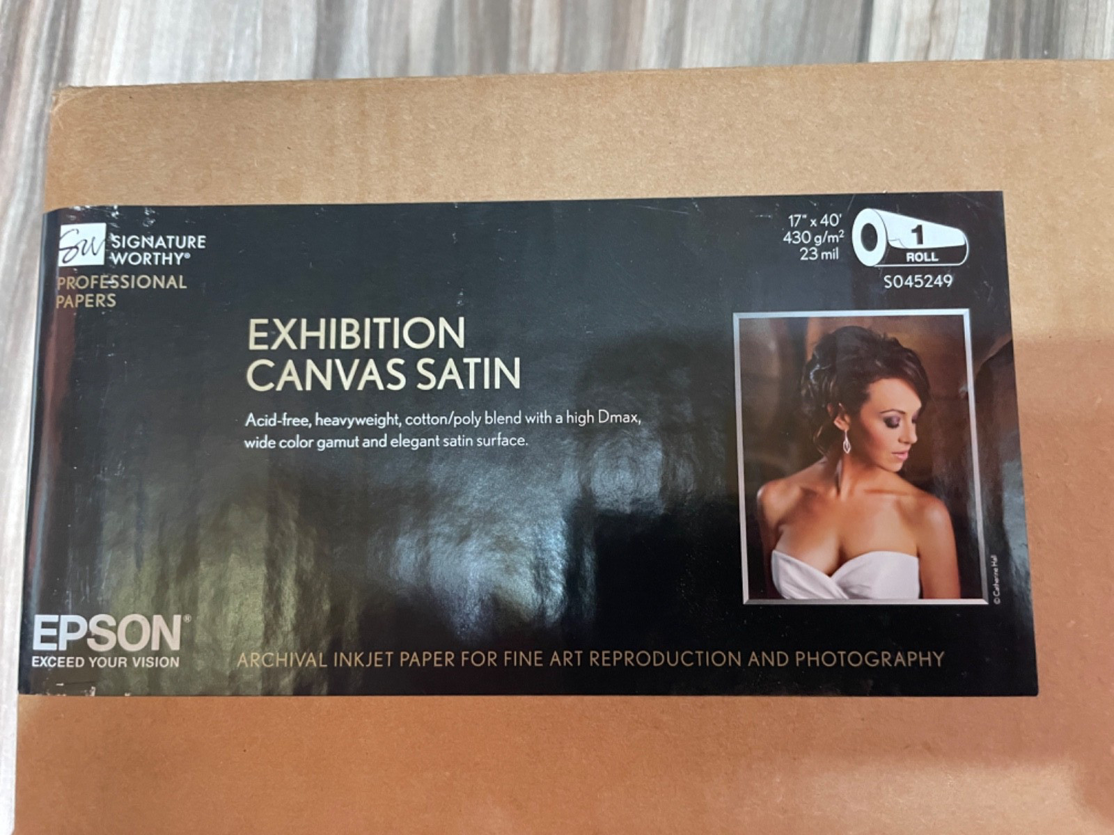 Epson S045249, 17″ x 40′ Exhibition Canvas Satin Roll 27 feet remain