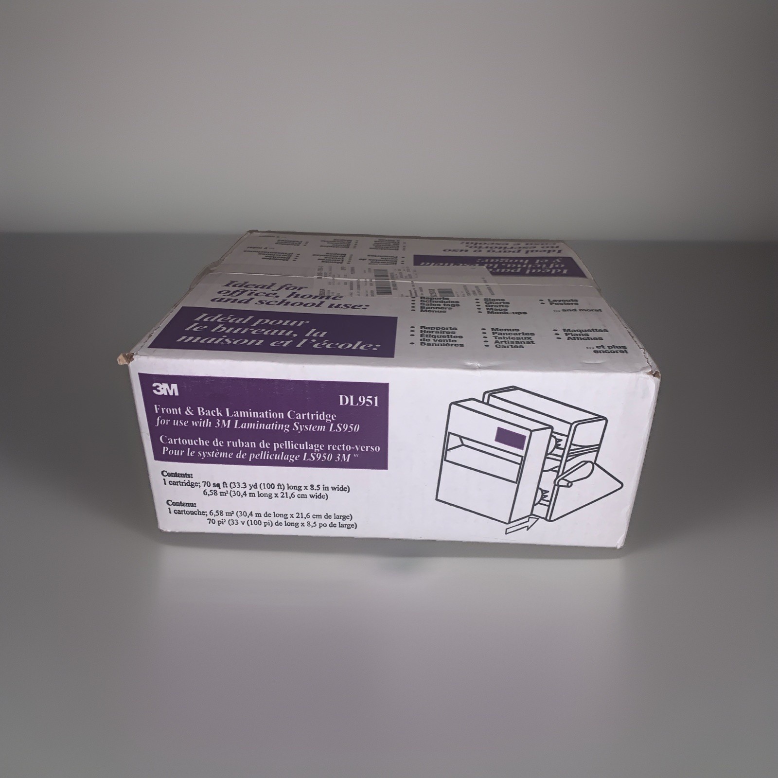 3M DL951 Front & Back Lamination Cartridge-Use with 3M Laminating System LS950