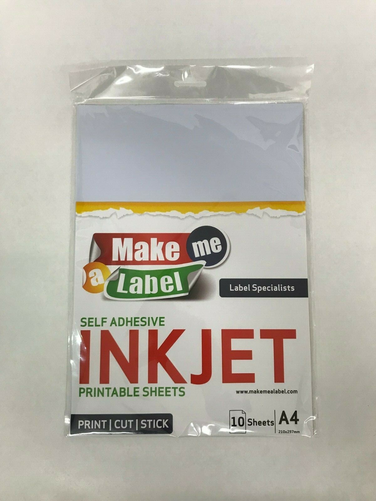 10 Premium White High Glossy Cast Coated A4 Inkjet Print Paper Sticker Sheets